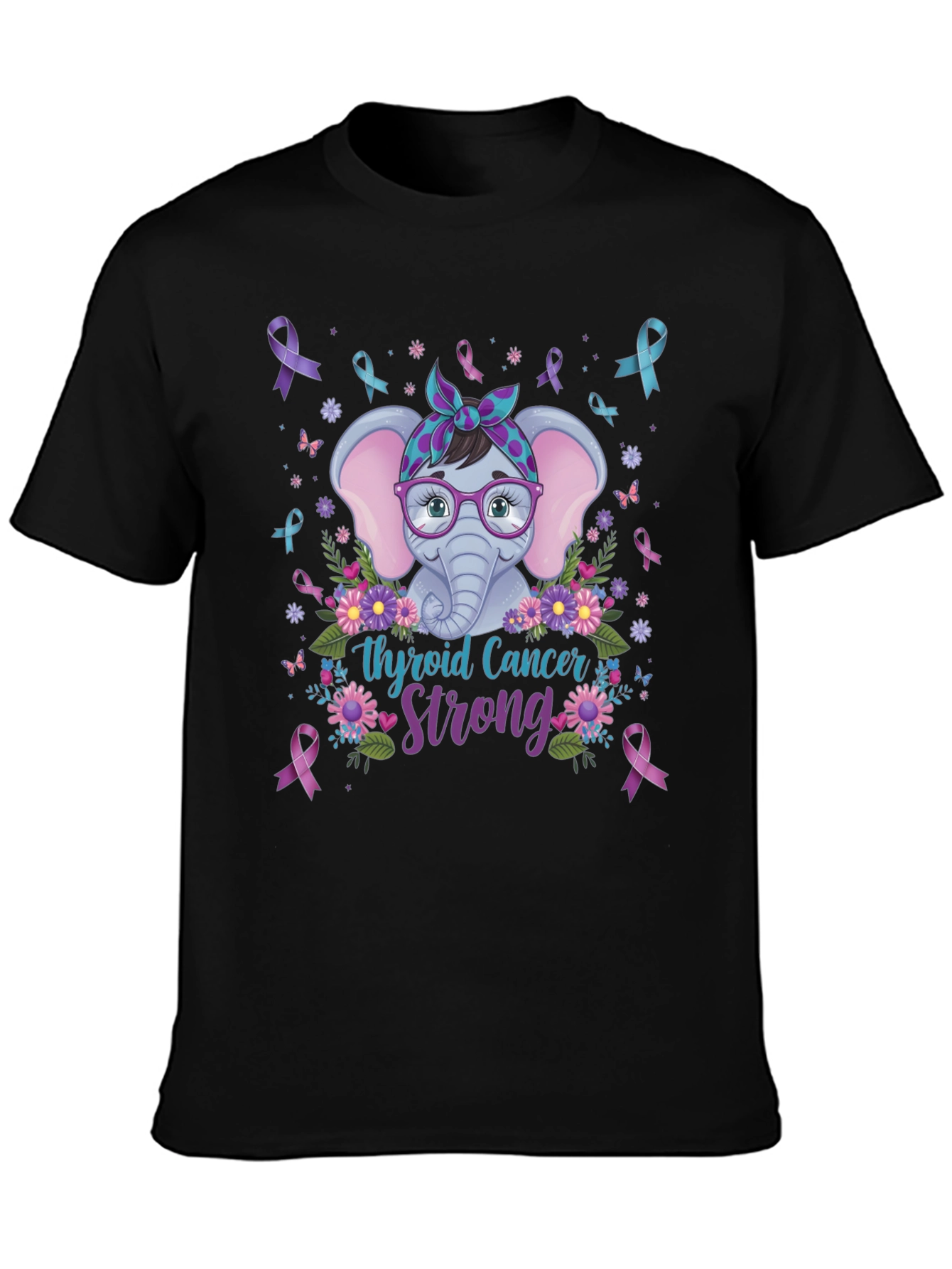 Thyroid Cancer Strong Elephant T-Shirt