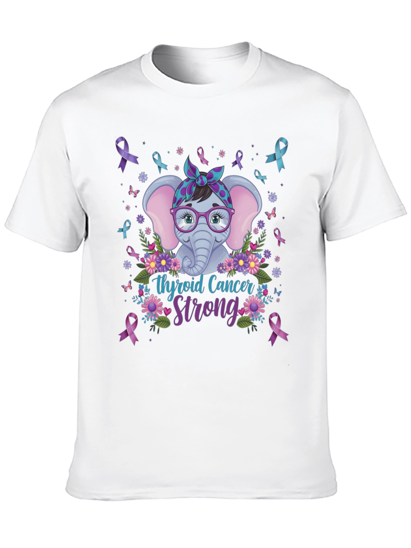Thyroid Cancer Strong Elephant T-Shirt