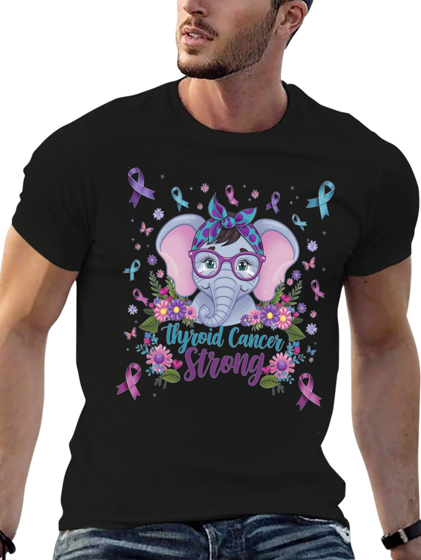 Thyroid Cancer Strong Elephant T-Shirt