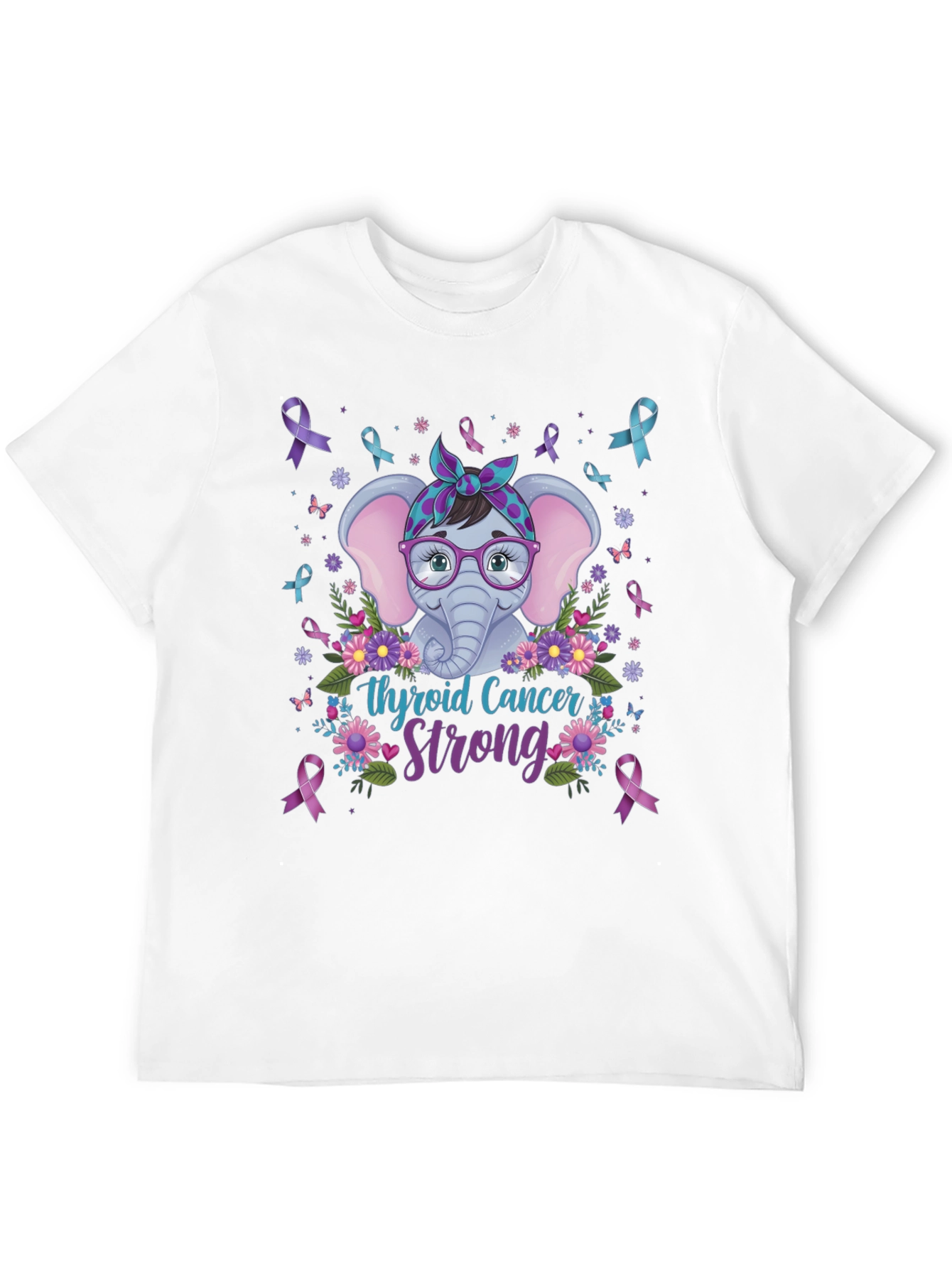 Thyroid Cancer Strong Elephant T-Shirt