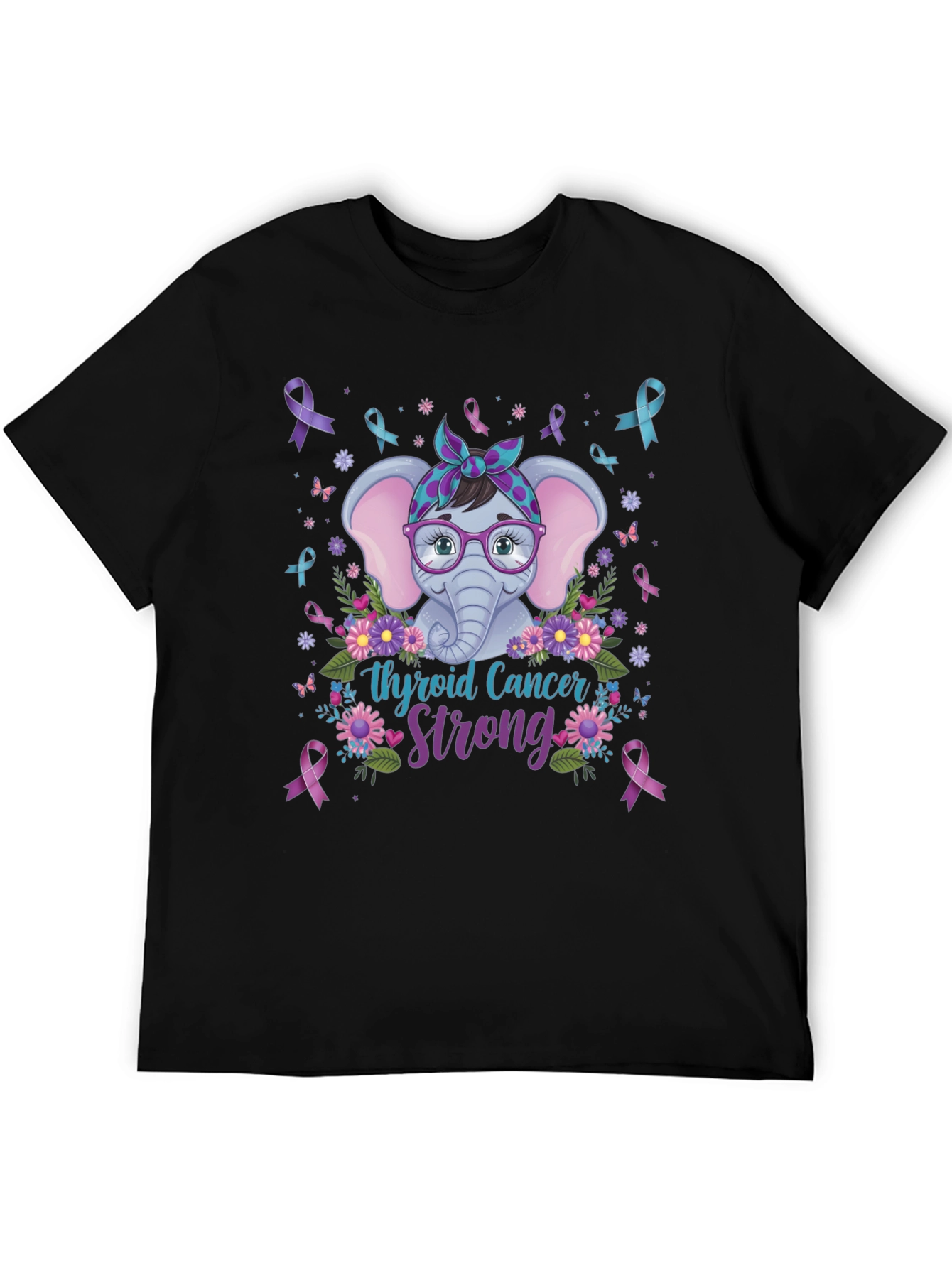Thyroid Cancer Strong Elephant T-Shirt