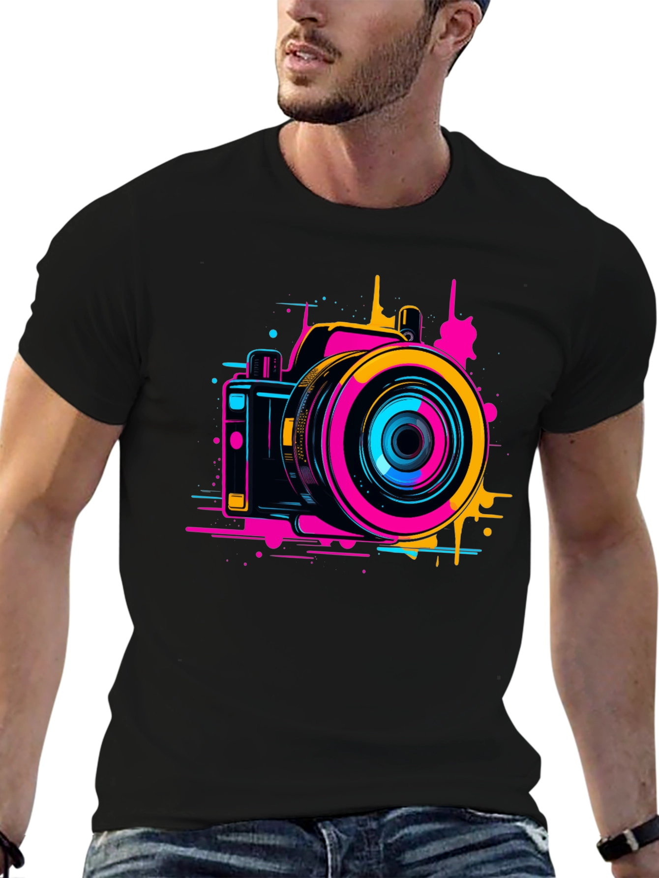 Retro Camera Graphic Tee - Stylish Photo Design
