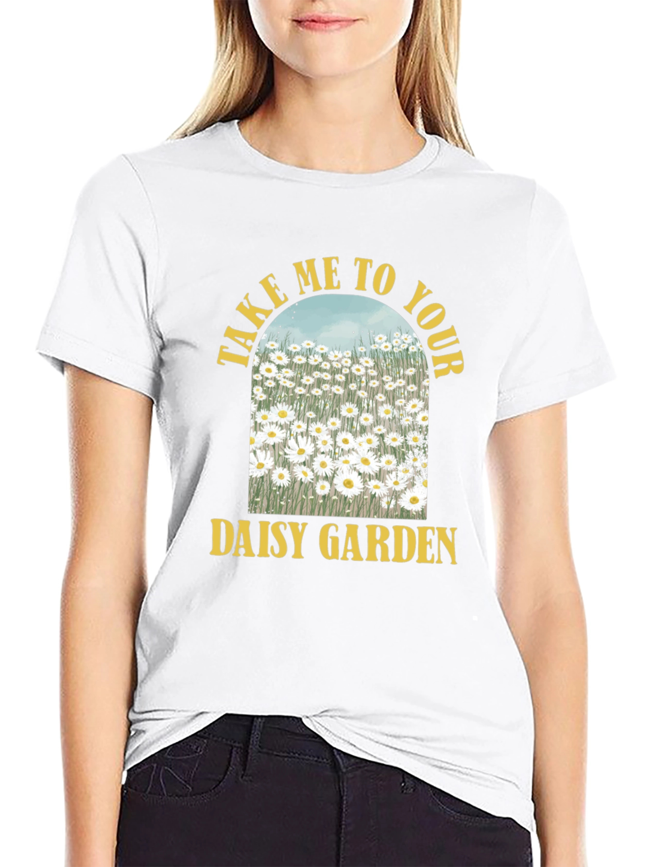 Daisy Garden Graphic Tee - Soft Cotton Blend