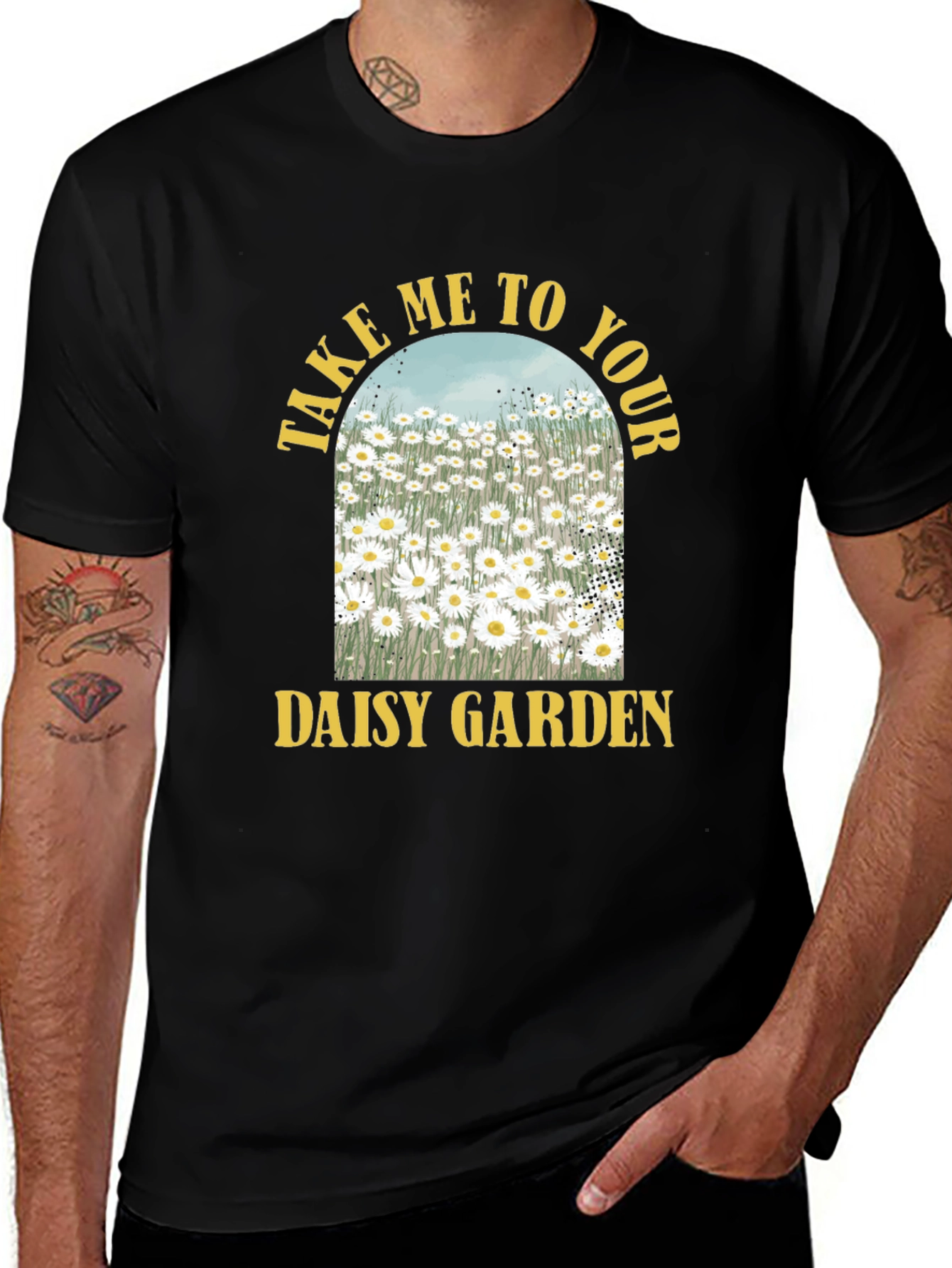 Daisy Garden Graphic Tee - Soft Cotton Blend