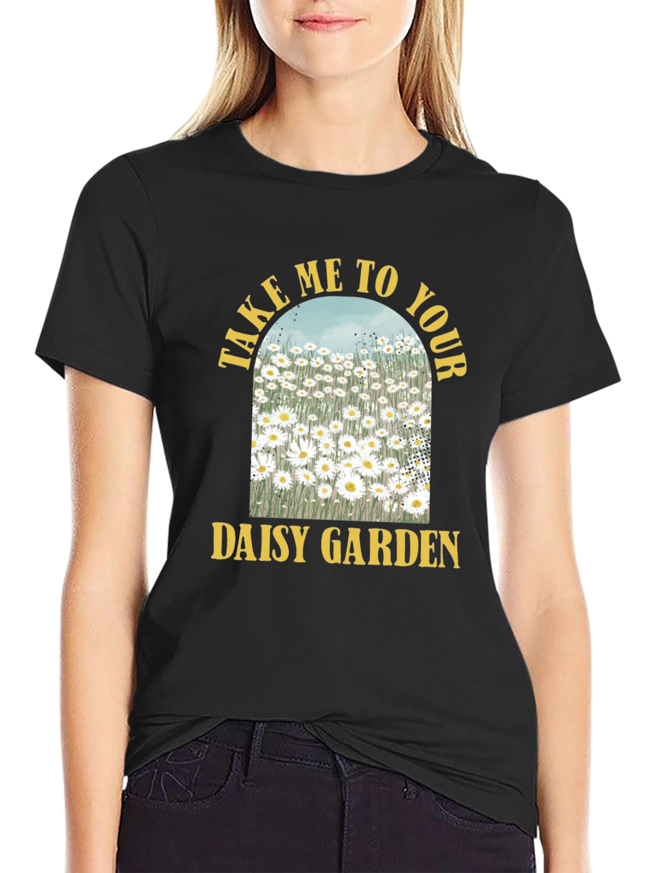 Daisy Garden Graphic Tee - Soft Cotton Blend