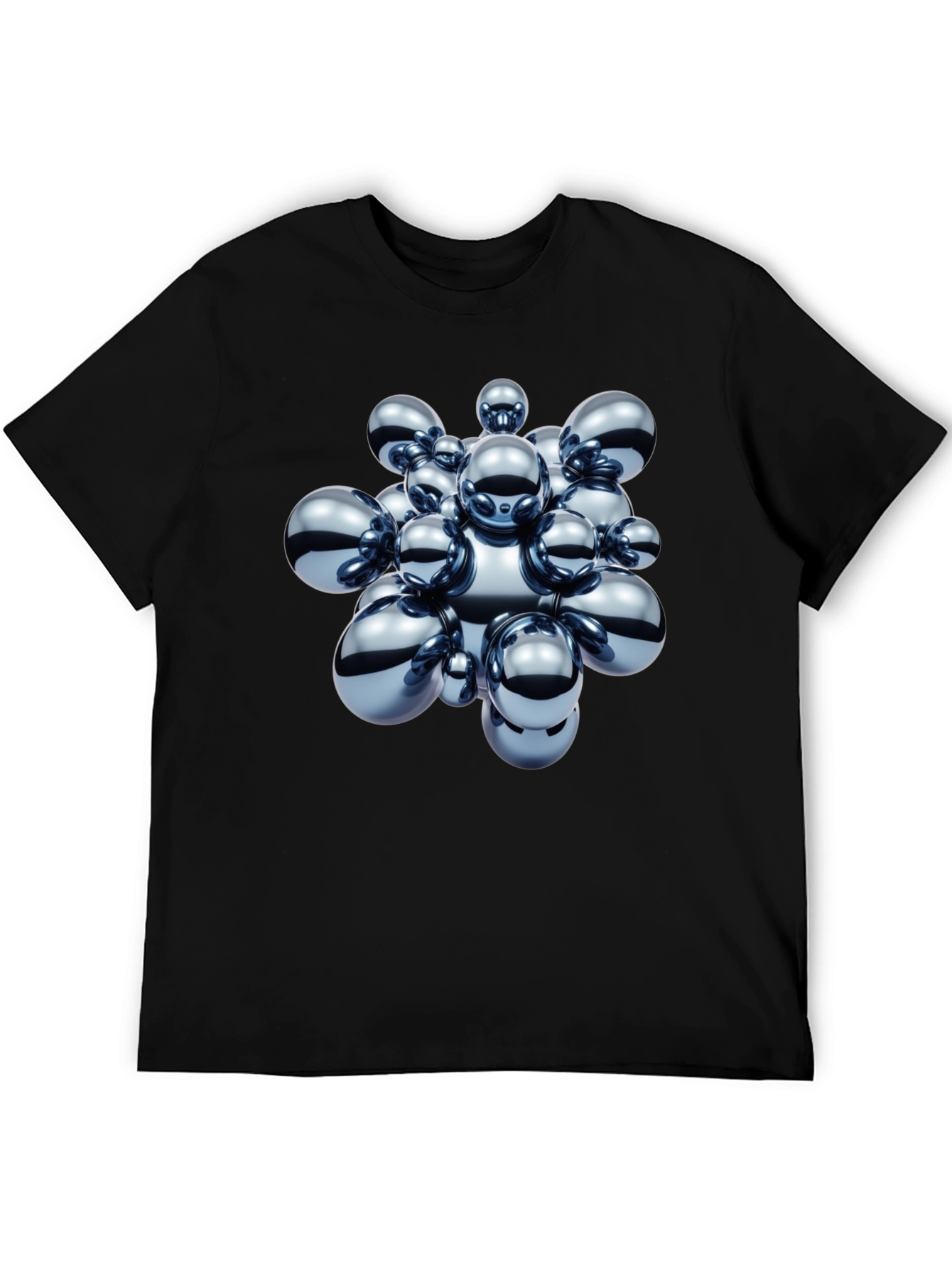 Abstract Spheres Graphic Black T-Shirt