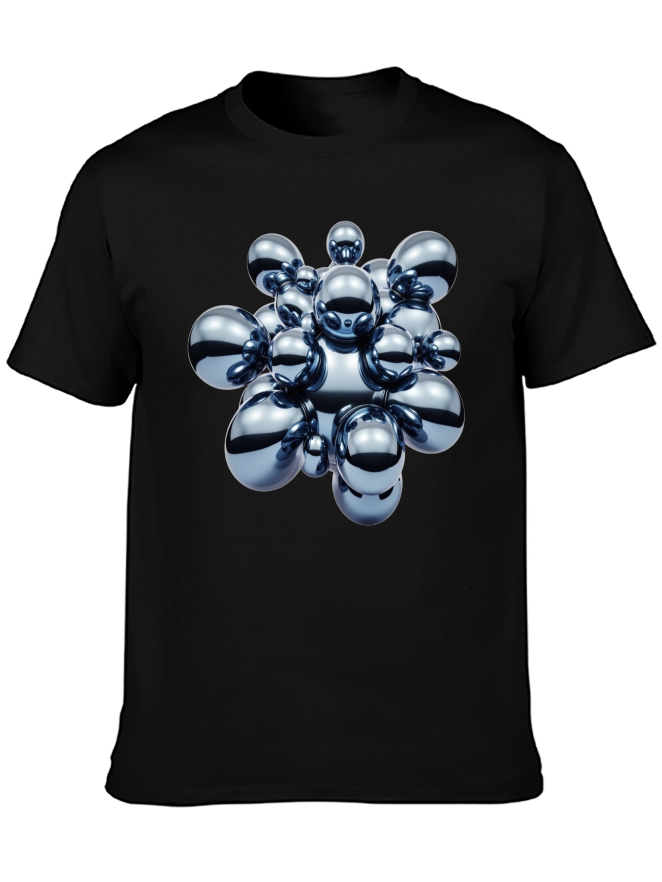 Abstract Spheres Graphic Black T-Shirt