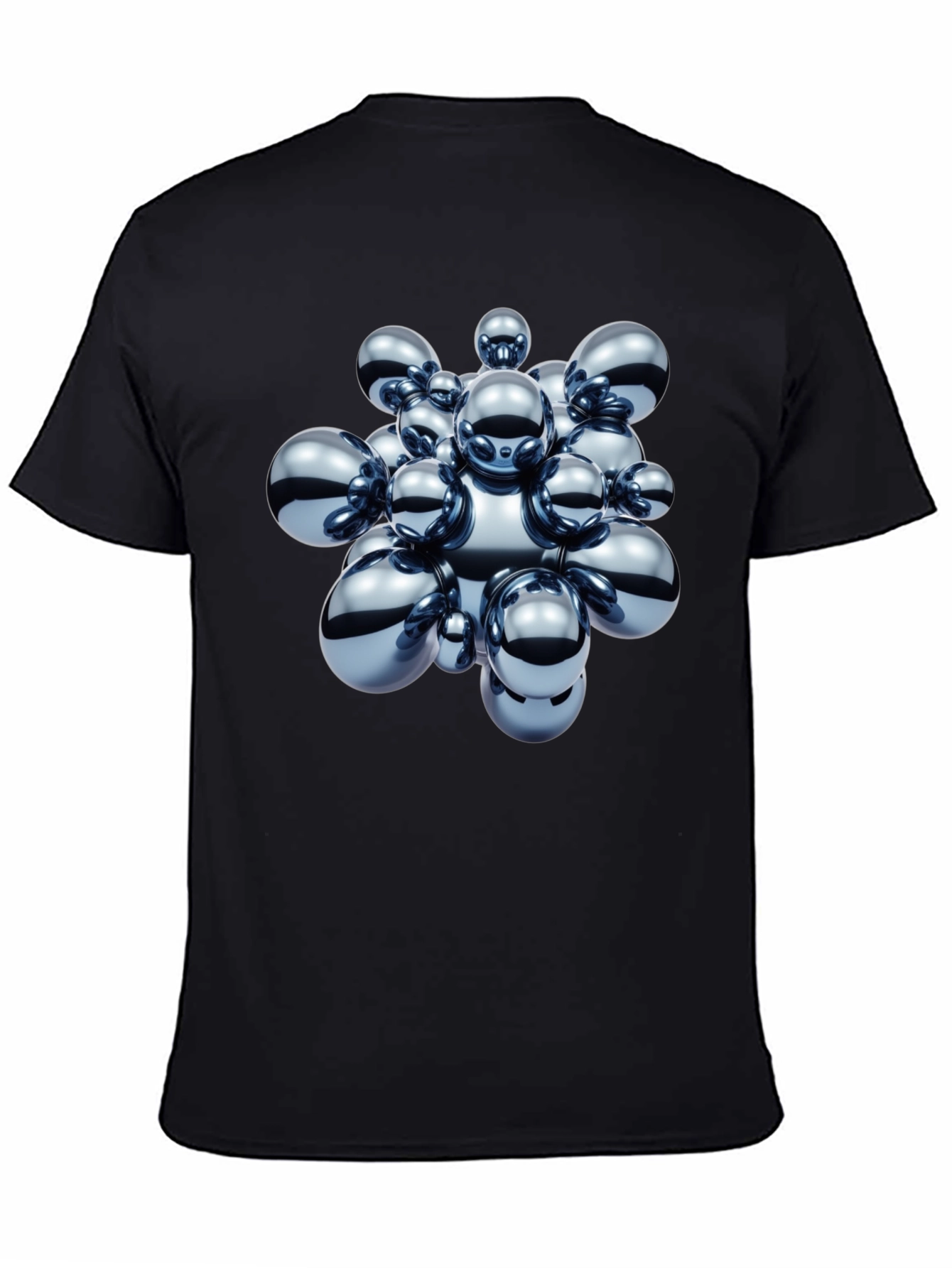 Abstract Spheres Graphic Black T-Shirt