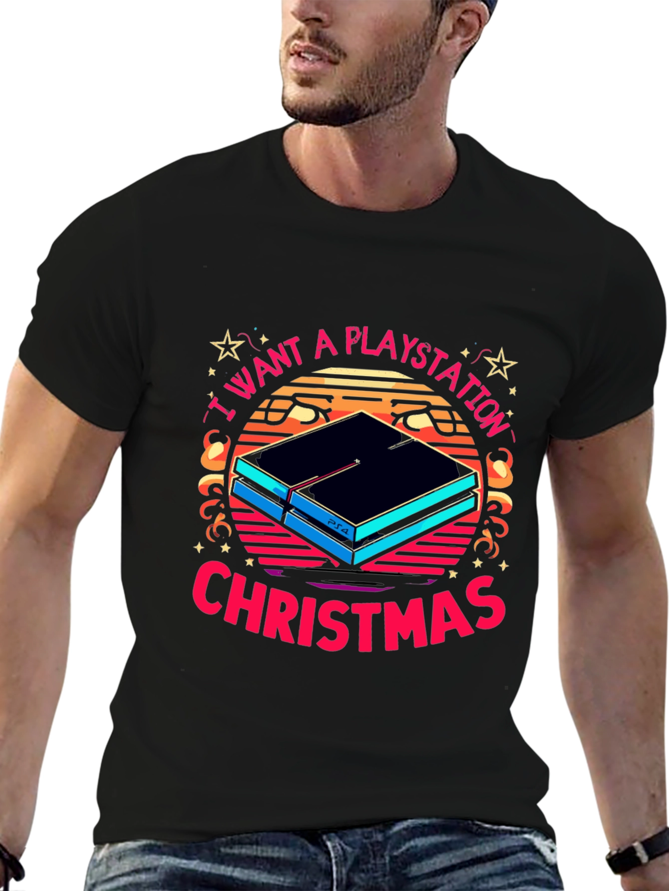 PlayStation Christmas T-Shirt Retro Design