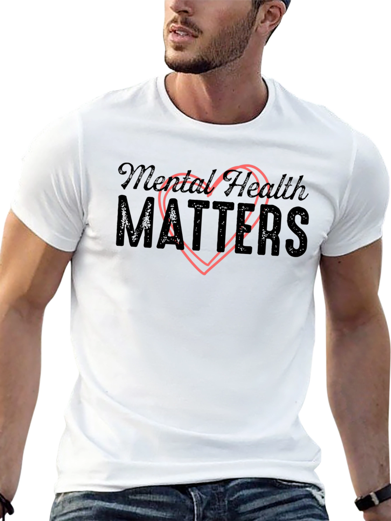 Mental Health Matters T-Shirt with Heart Graphic