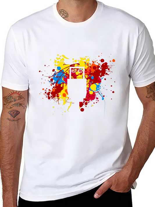 Abstract Color Splash Graphic T-Shirt