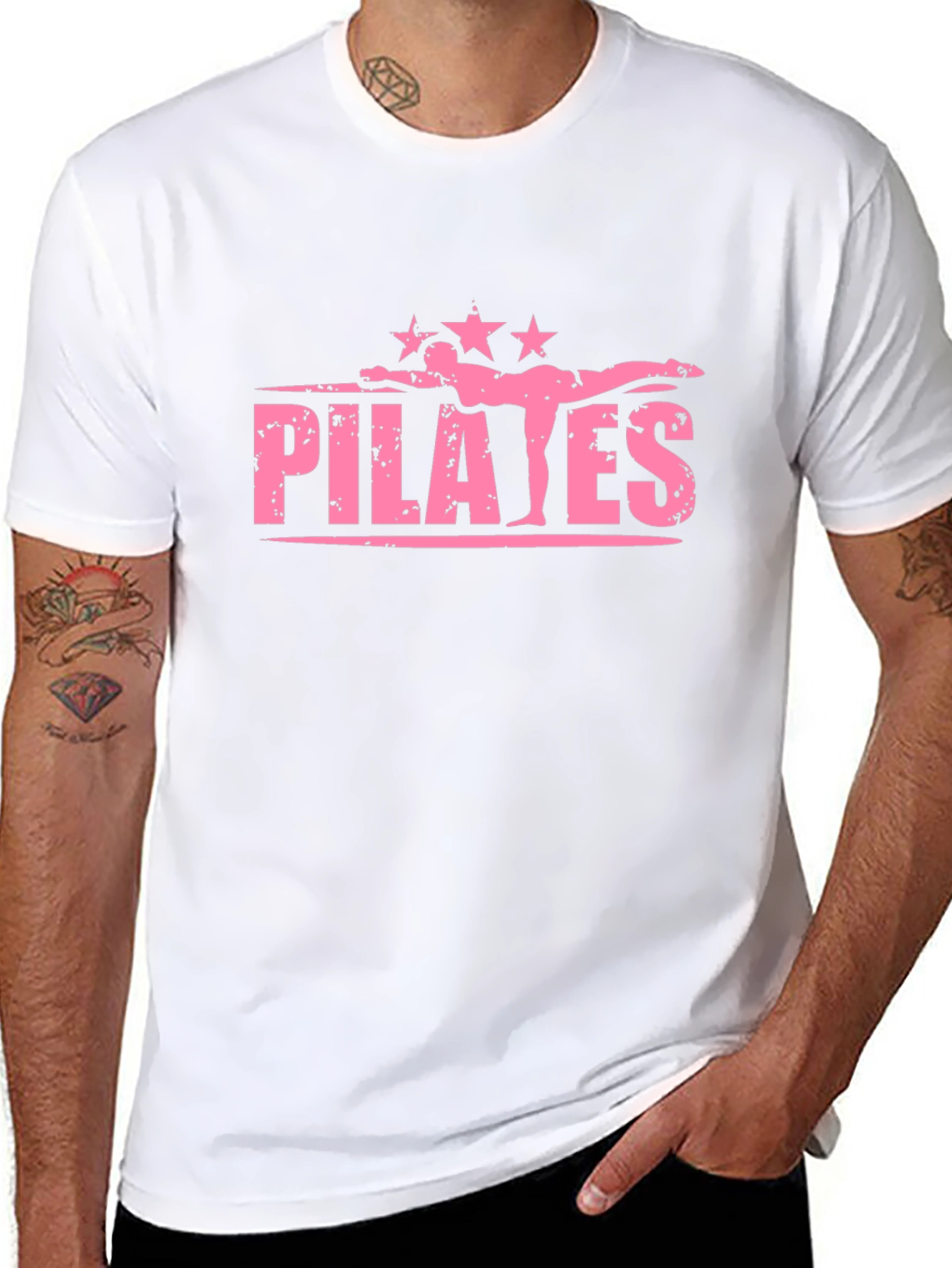 Pilates Graphic Tee - Fitness Inspired Black T-Shirt
