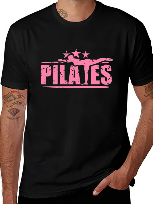 Pilates Graphic Tee - Fitness Inspired Black T-Shirt