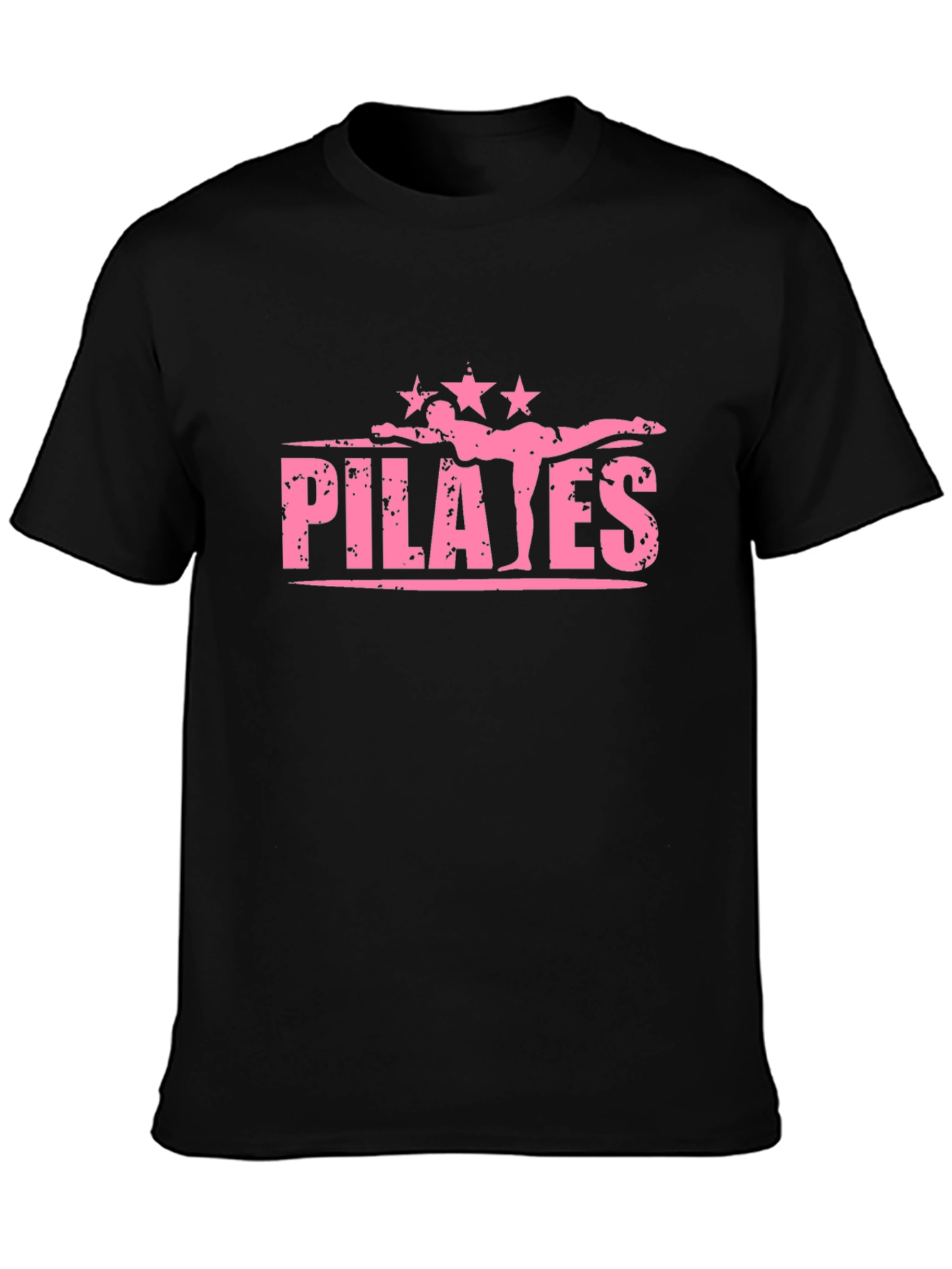 Pilates Graphic Tee - Fitness Inspired Black T-Shirt