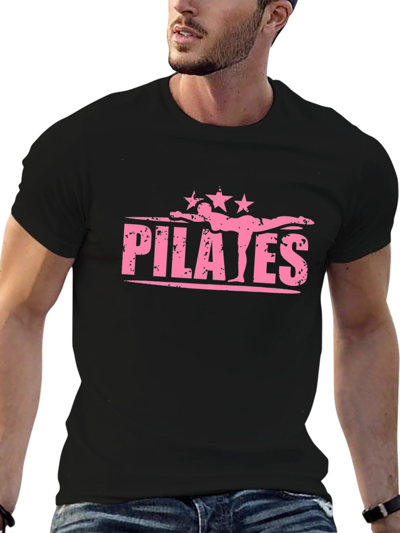 Pilates Graphic Tee - Fitness Inspired Black T-Shirt