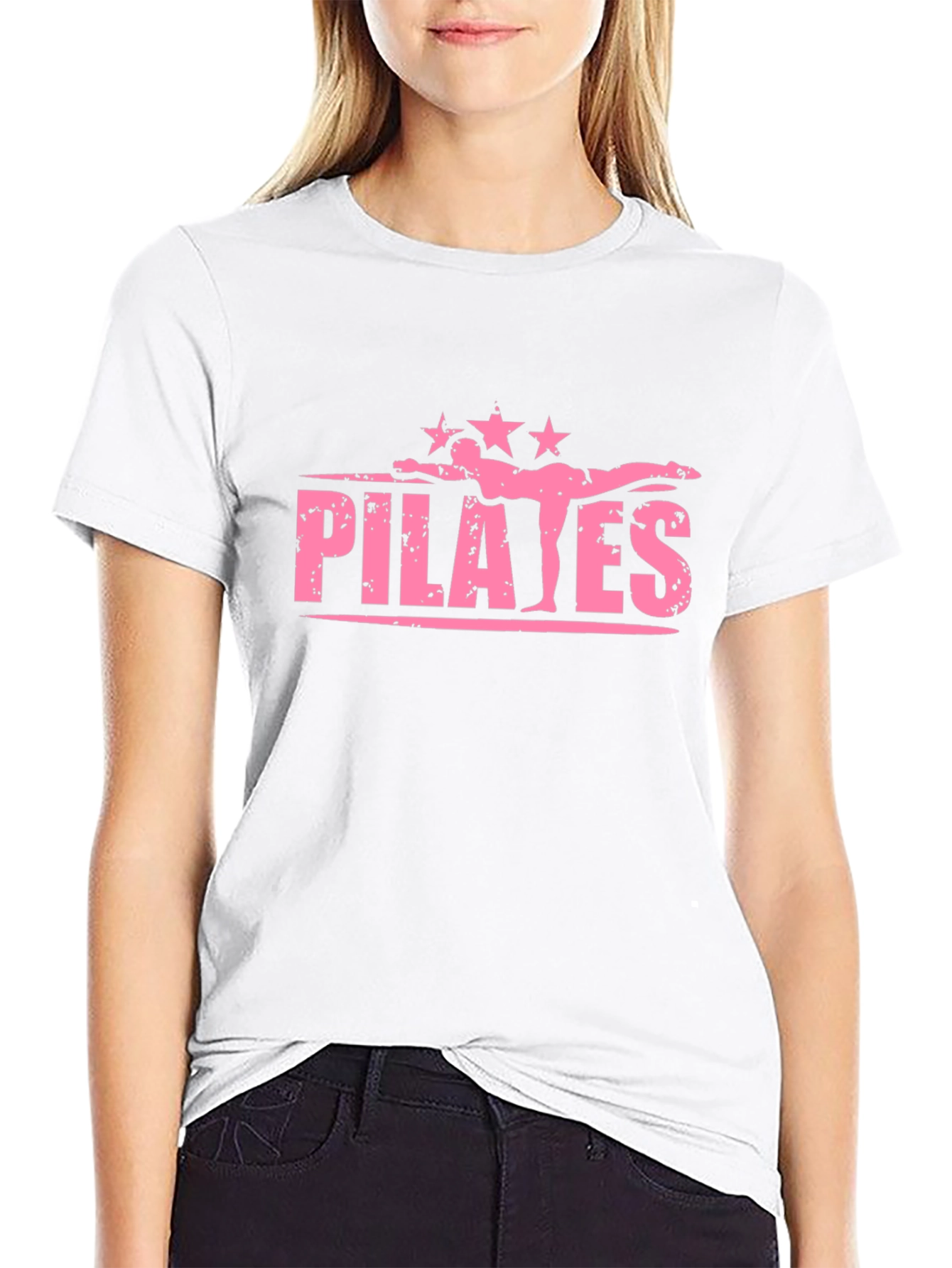 Pilates Graphic Tee - Fitness Inspired Black T-Shirt