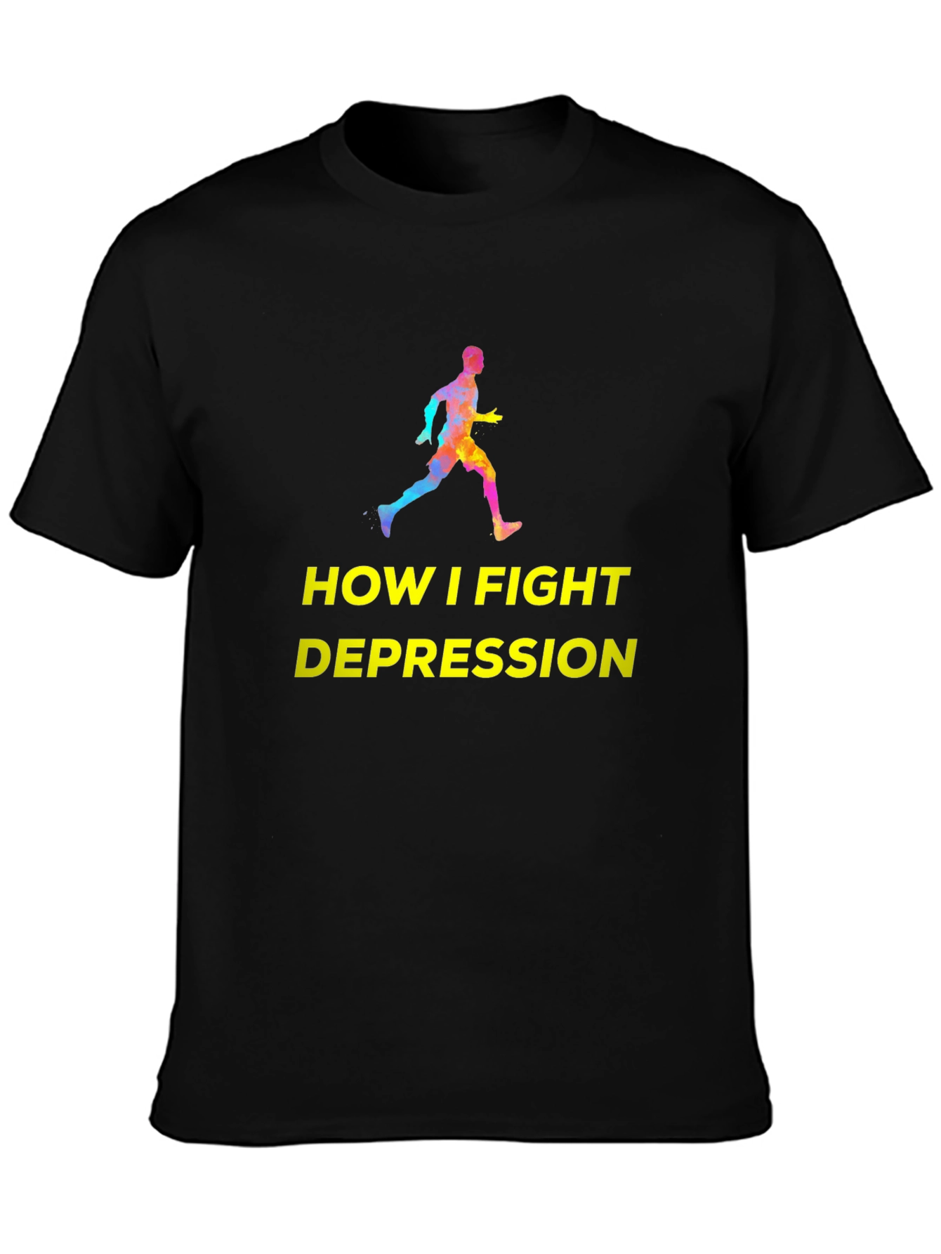 Fight Depression Graphic Tee - Running Silhouette