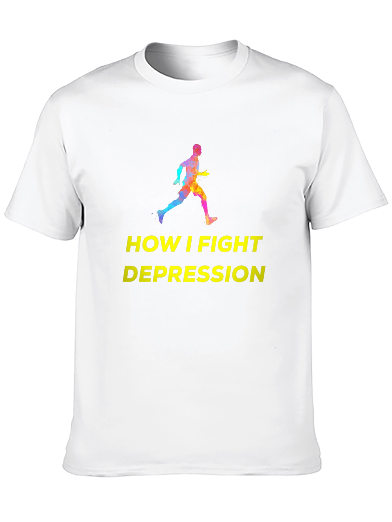 Fight Depression Graphic Tee - Running Silhouette