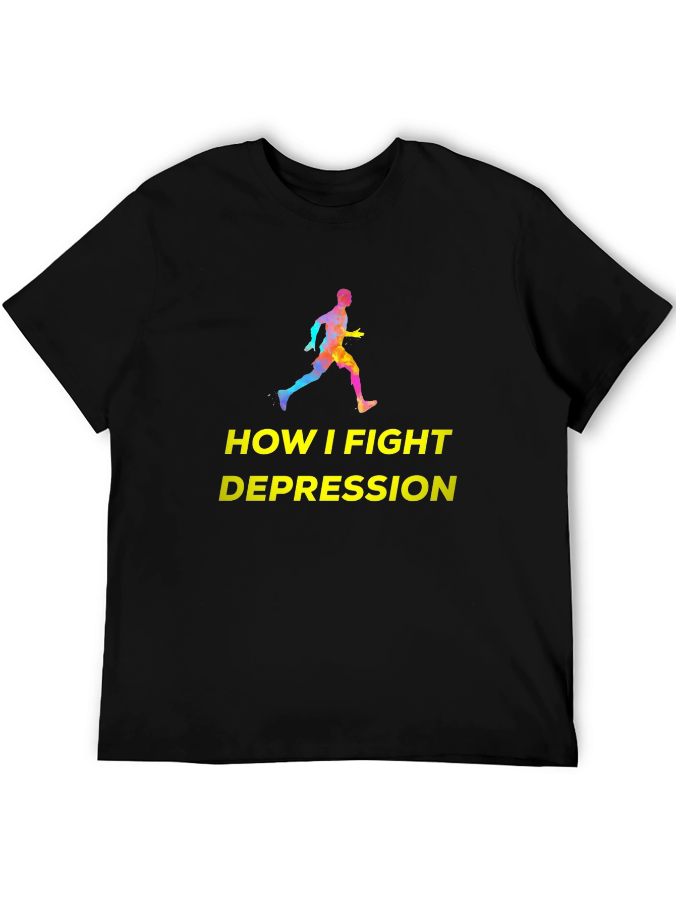Fight Depression Graphic Tee - Running Silhouette