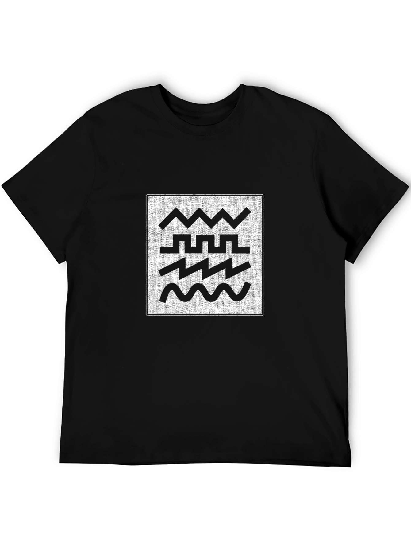 Abstract Wave Graphic Tee - Modern Black T-Shirt