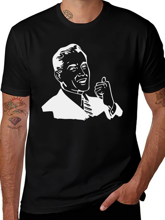 Retro Thumbs Up Graphic Tee - Black