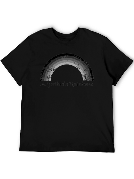 Gothic Rainbow Tee - Unique Gray Scale Design