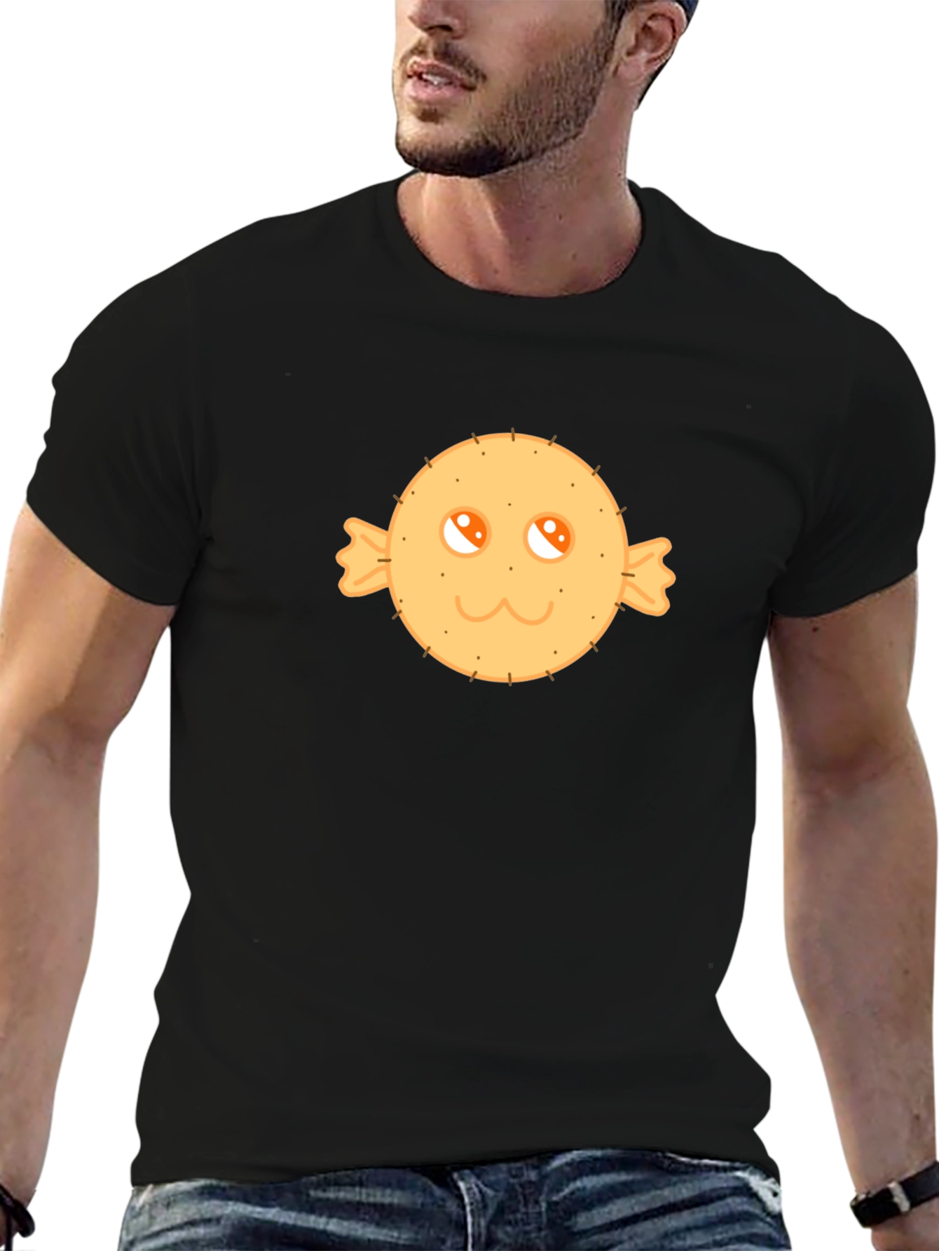 Cute Candy Face Graphic Tee - Black