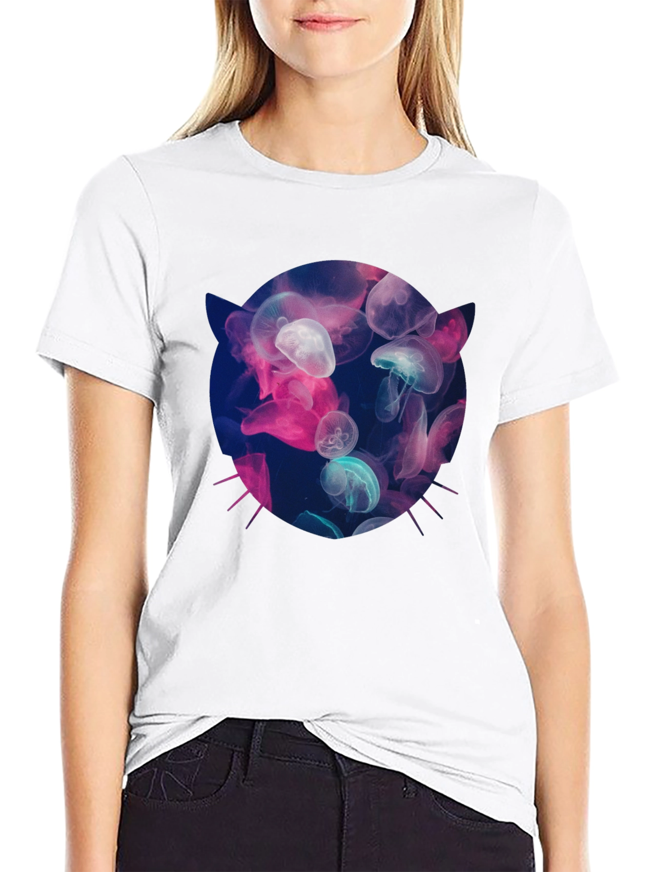 Jellyfish Cat T-Shirt - Unique Graphic Tee