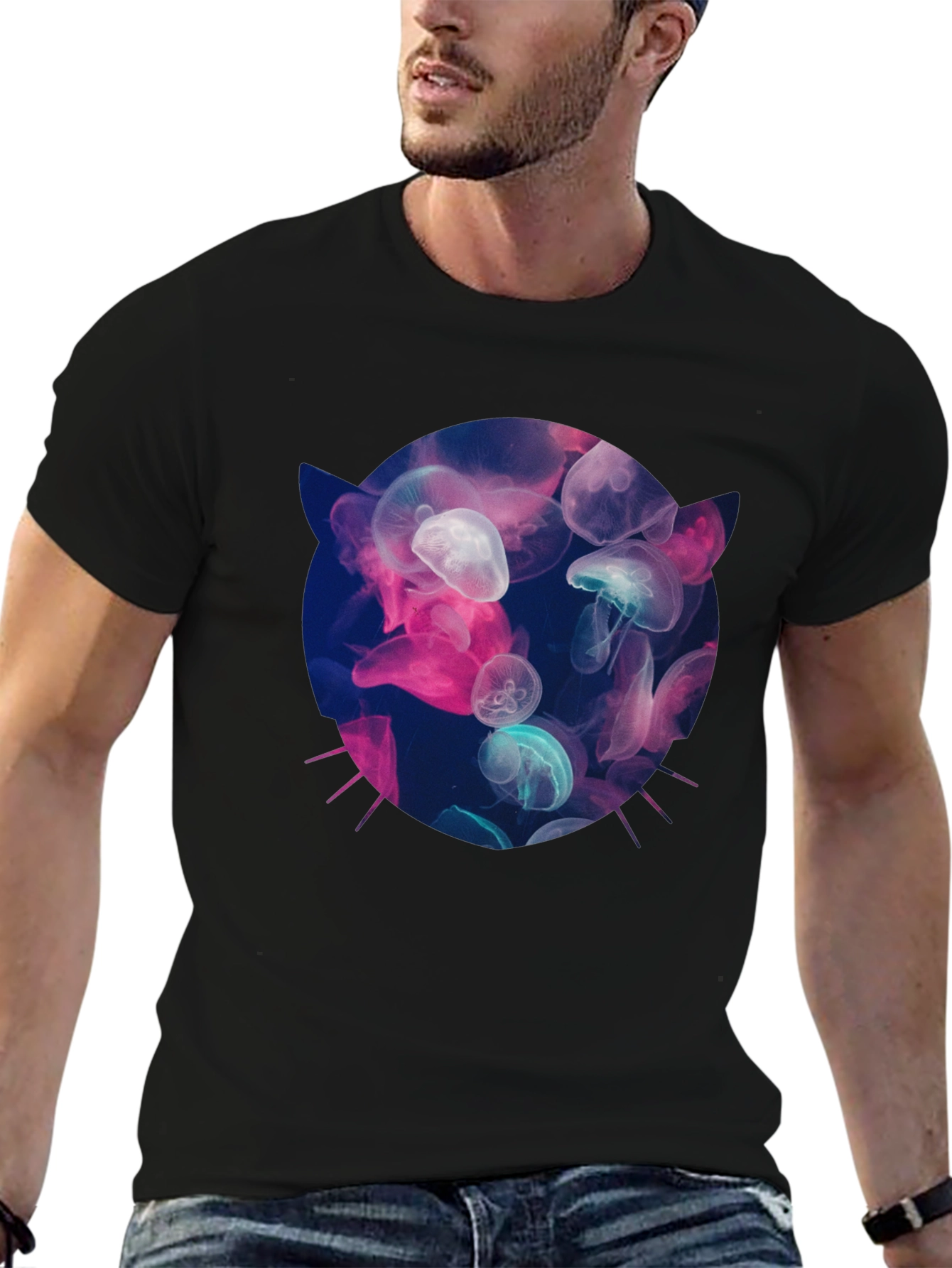 Jellyfish Cat T-Shirt - Unique Graphic Tee