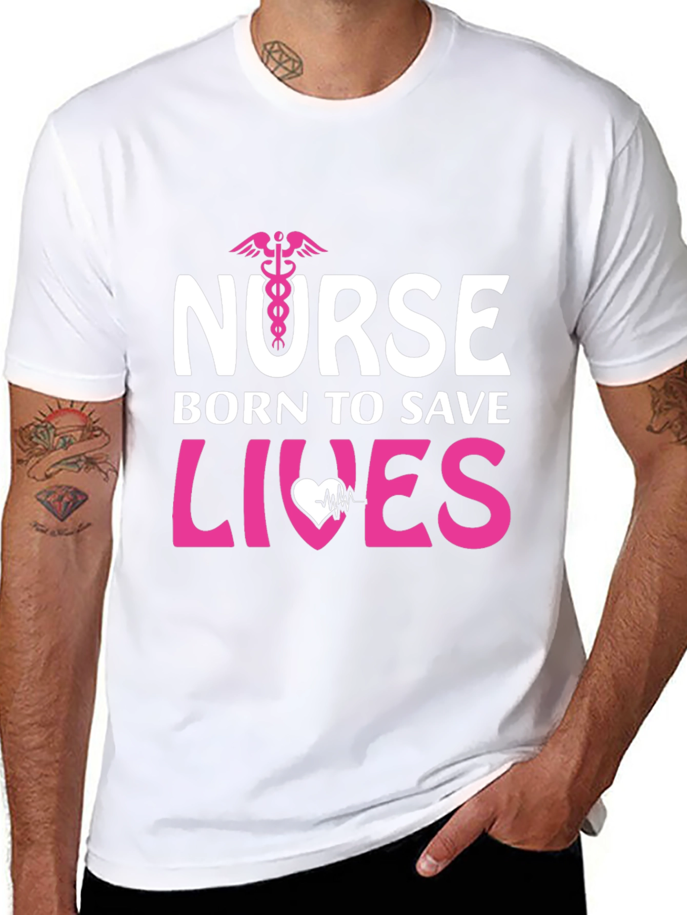 Nurse Born to Save Lives Graphic T-Shirt
