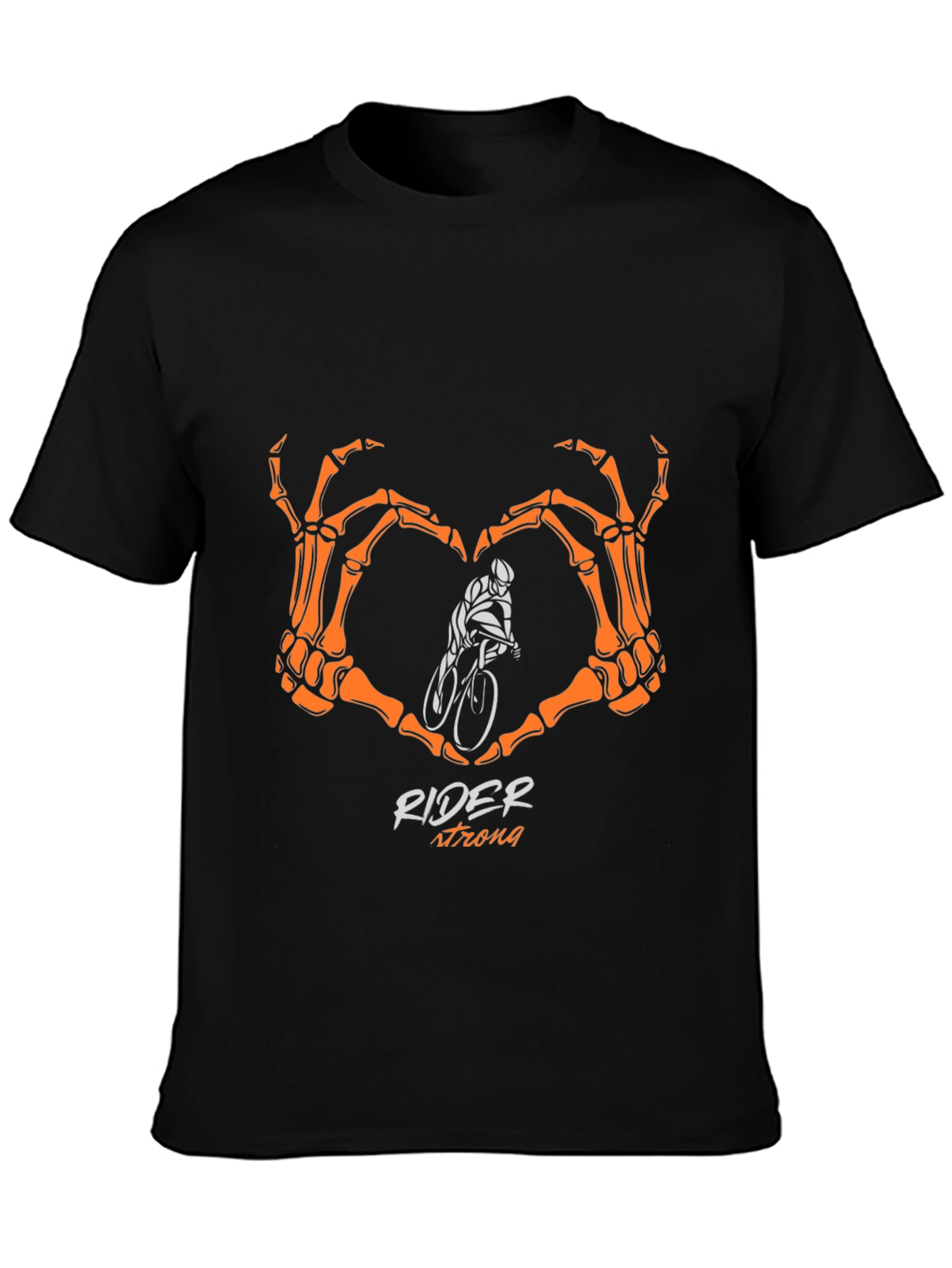 Rider Strong Skeleton Hands Heart T-Shirt