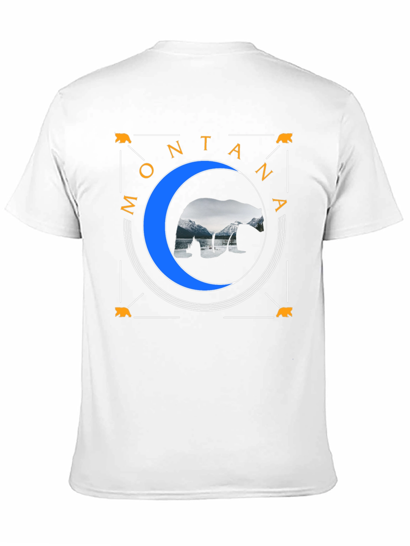 Montana Bear Silhouette Graphic Tee - Black