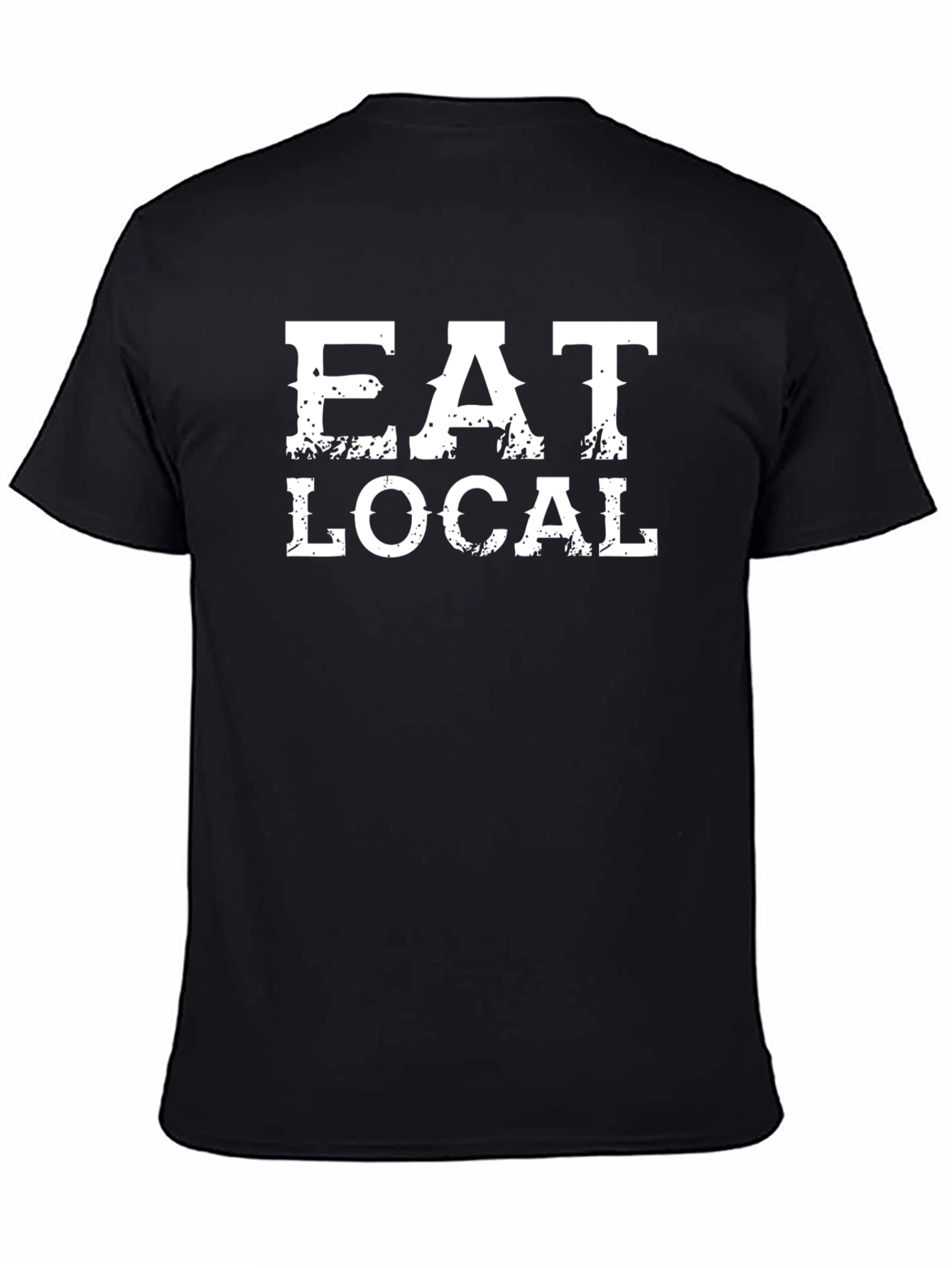 Eat Local Graphic Tee - Black Cotton T-Shirt