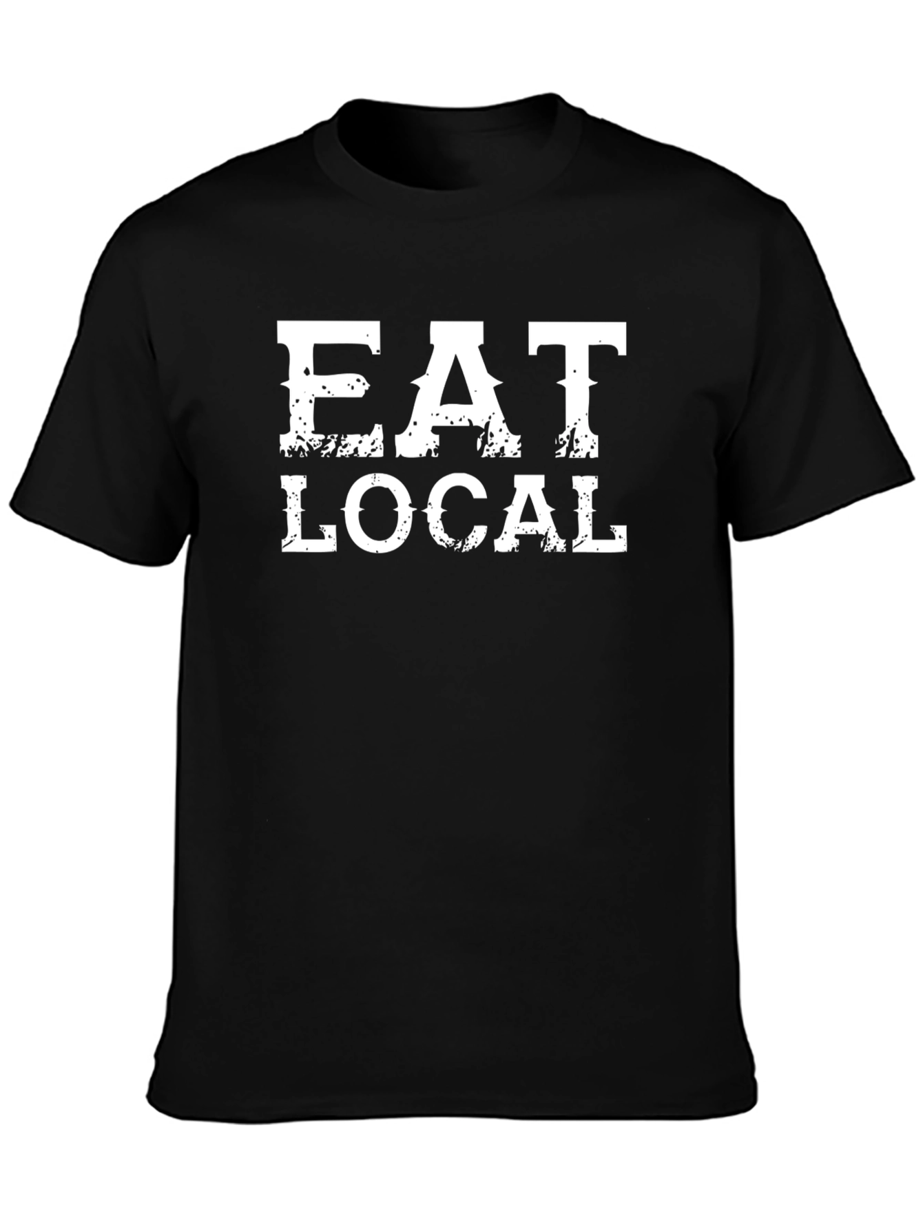 Eat Local Graphic Tee - Black Cotton T-Shirt