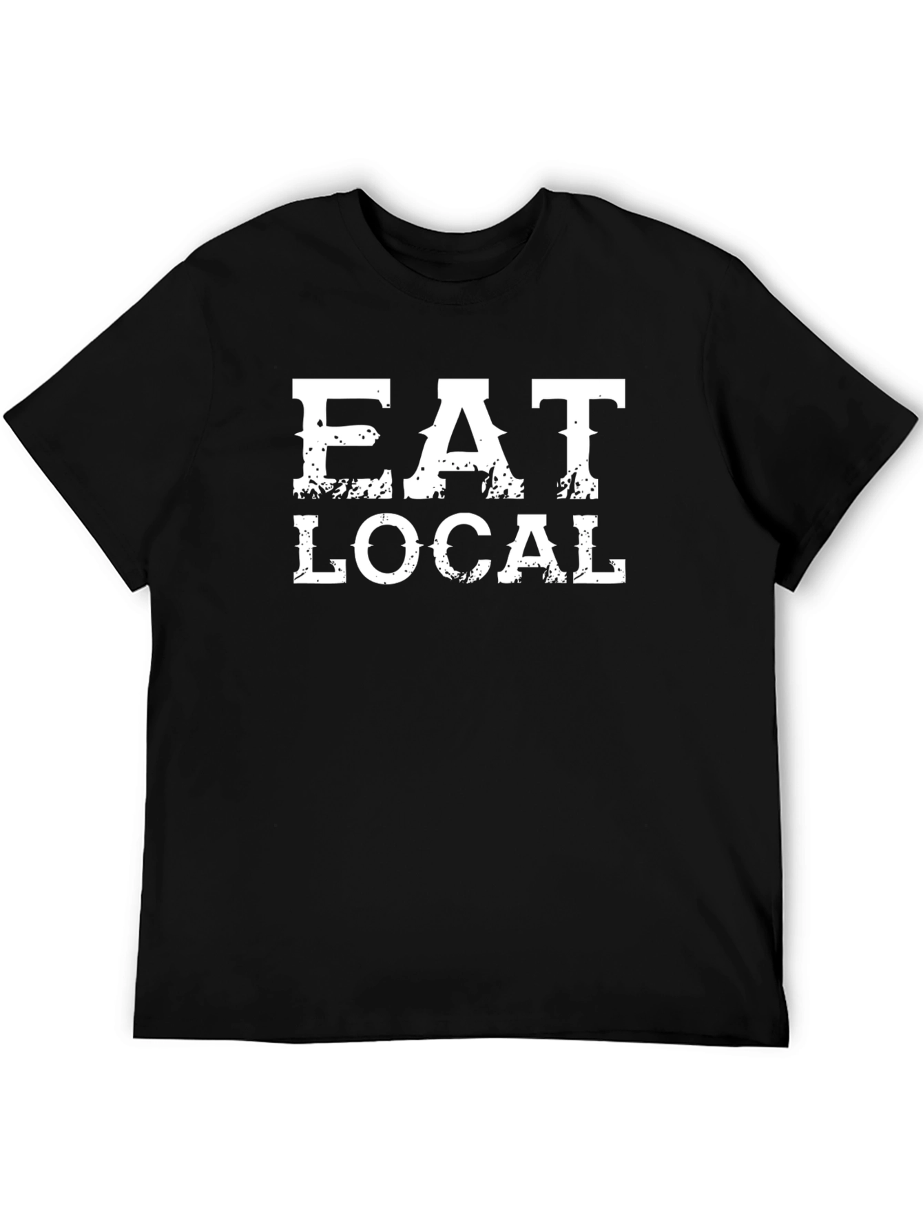 Eat Local Graphic Tee - Black Cotton T-Shirt
