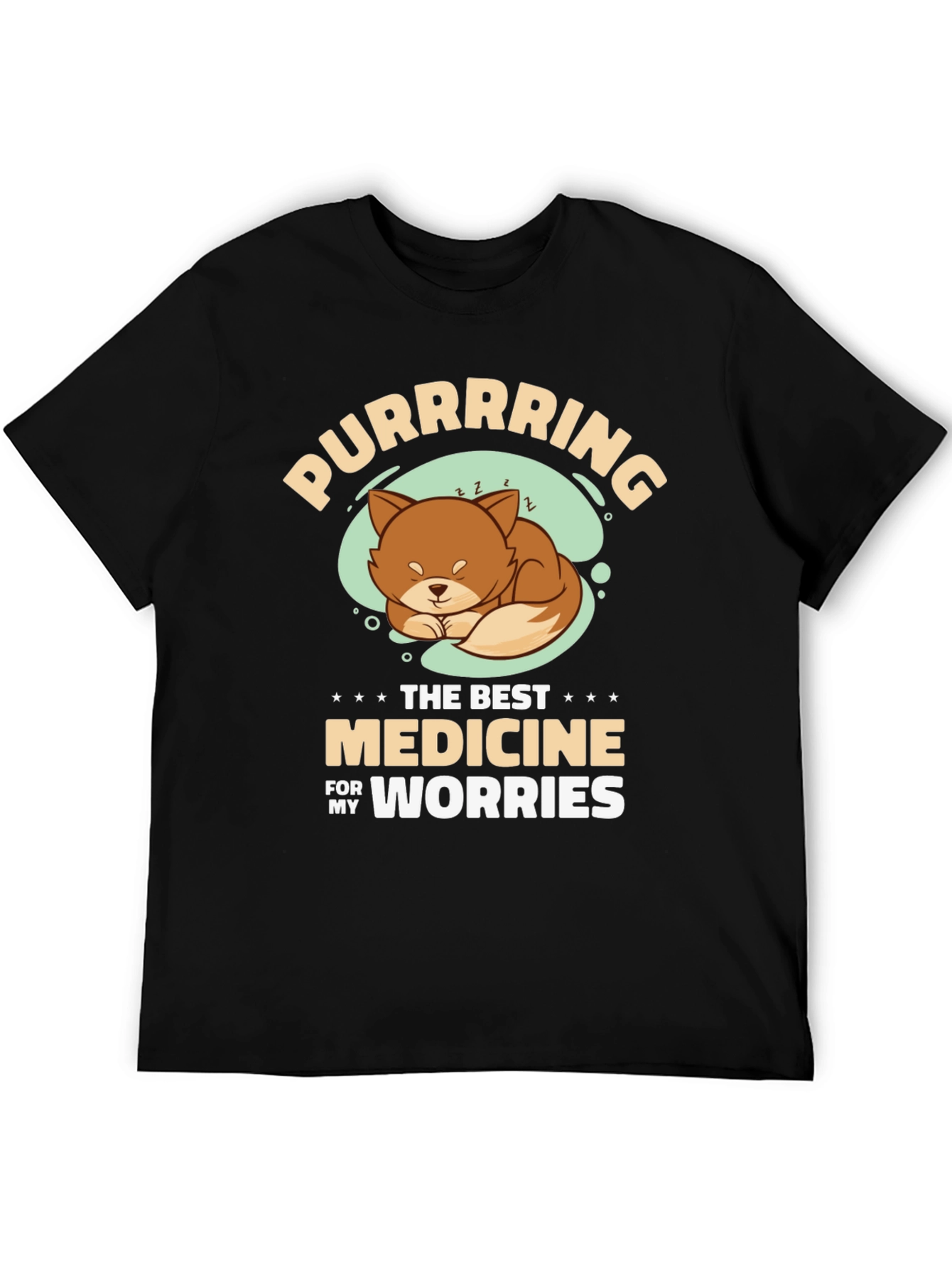 Purrrrring Cat Medicine Black T-Shirt