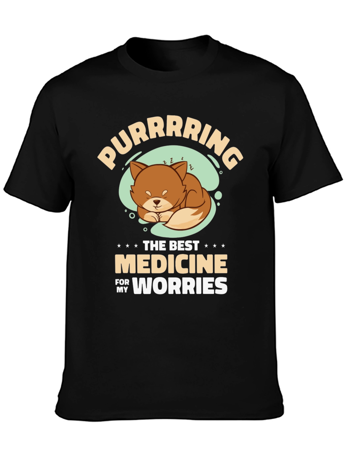 Purrrrring Cat Medicine Black T-Shirt
