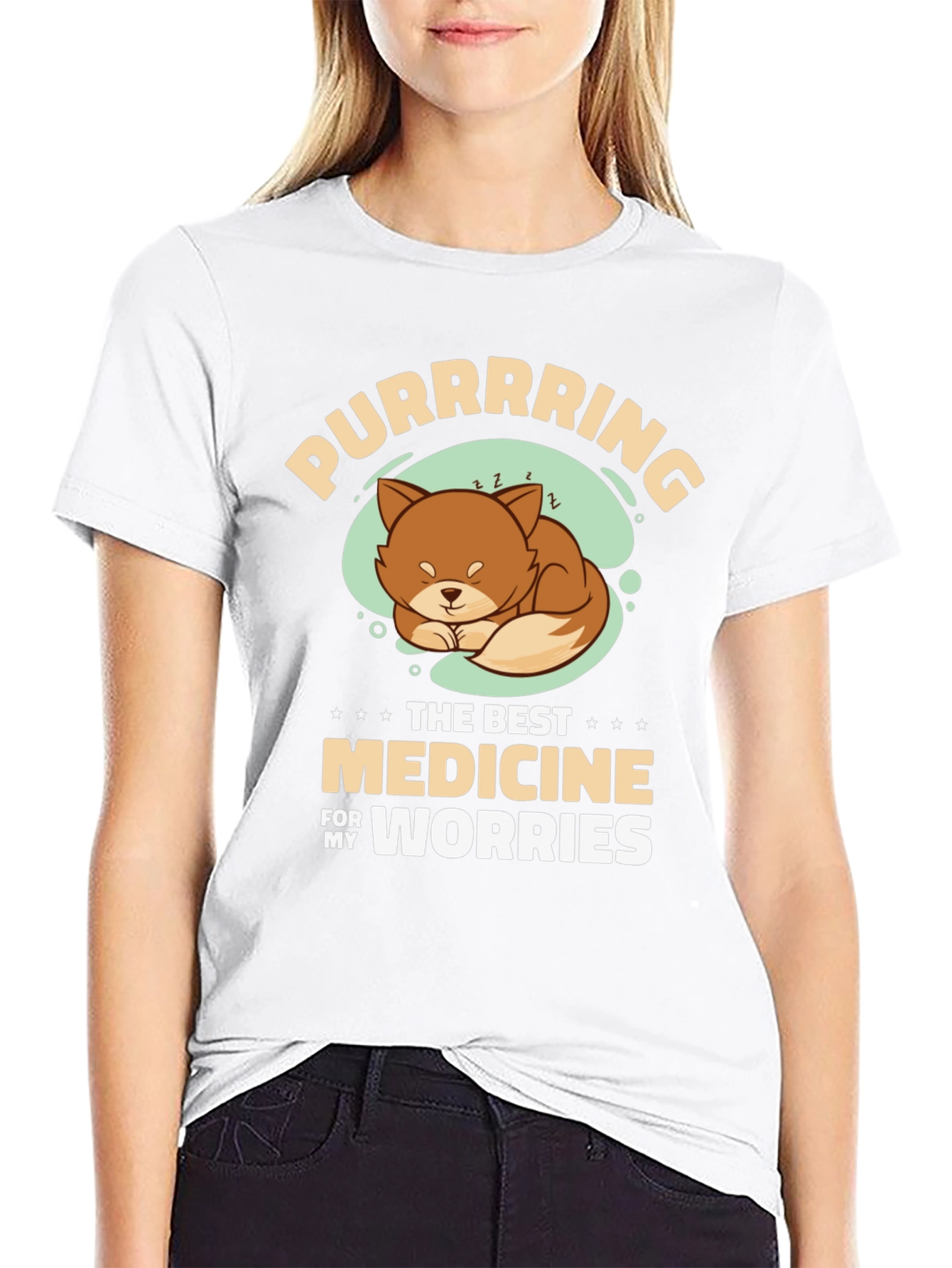 Purrrrring Cat Medicine Black T-Shirt