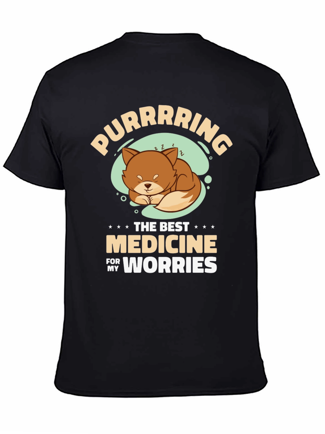 Purrrrring Cat Medicine Black T-Shirt