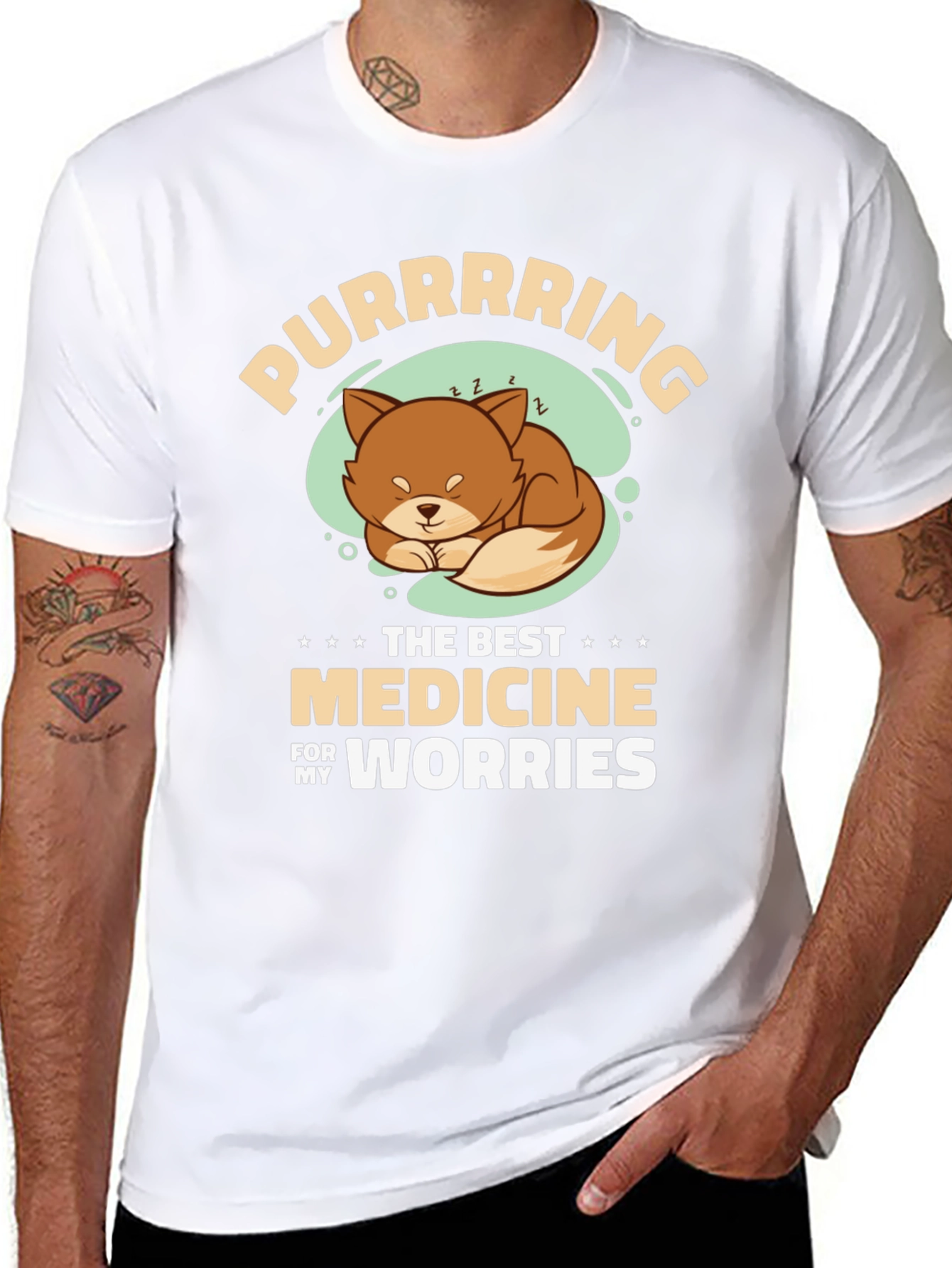 Purrrrring Cat Medicine Black T-Shirt