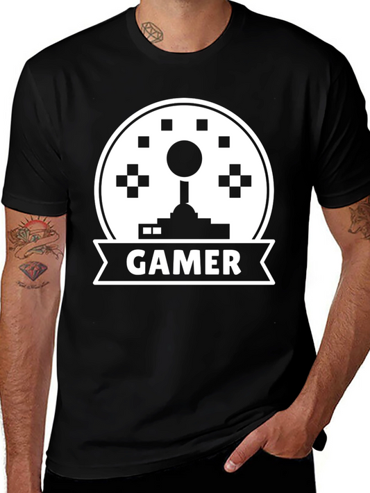 Gamer Joystick Graphic Tee - Black Cotton T-Shirt