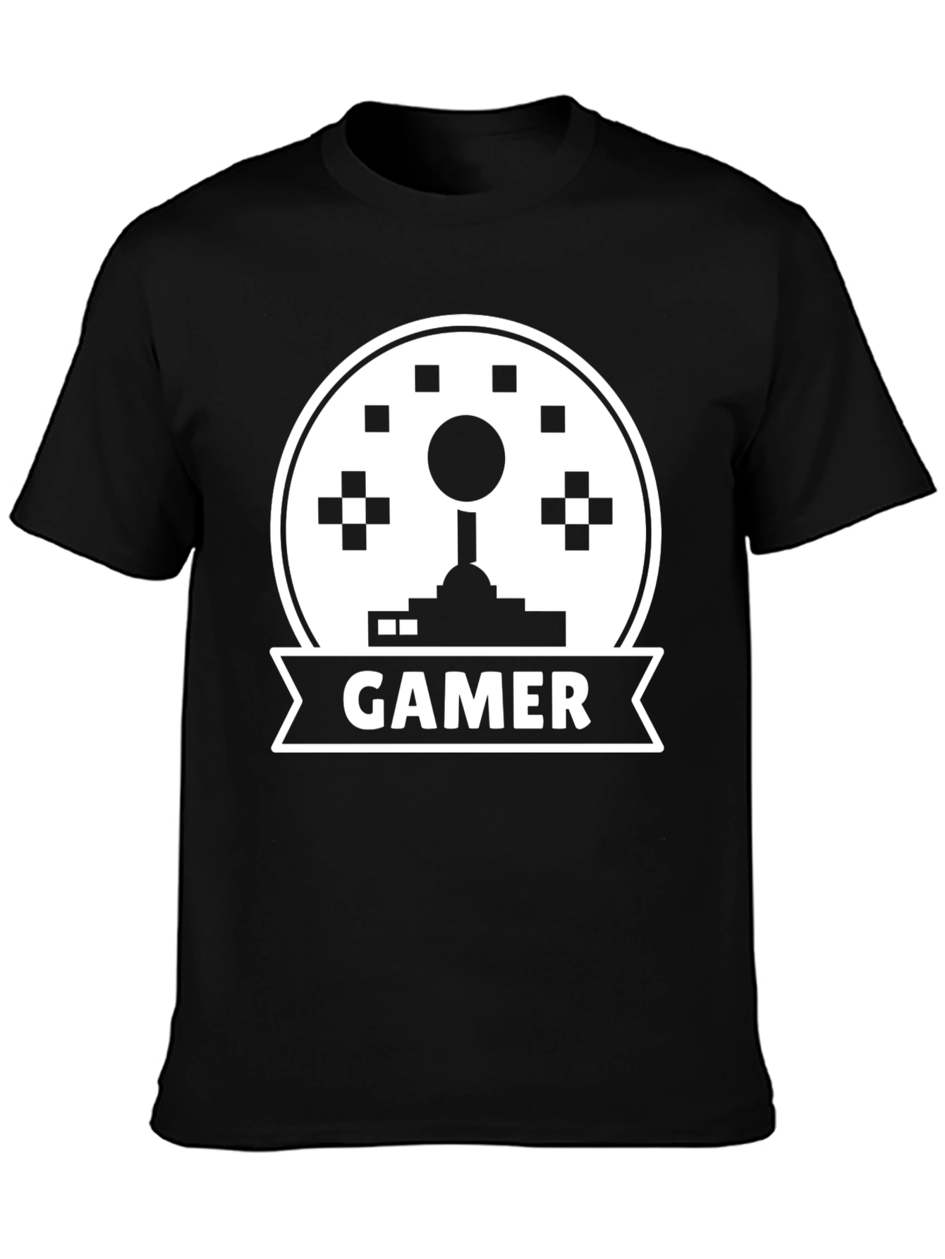 Gamer Joystick Graphic Tee - Black Cotton T-Shirt