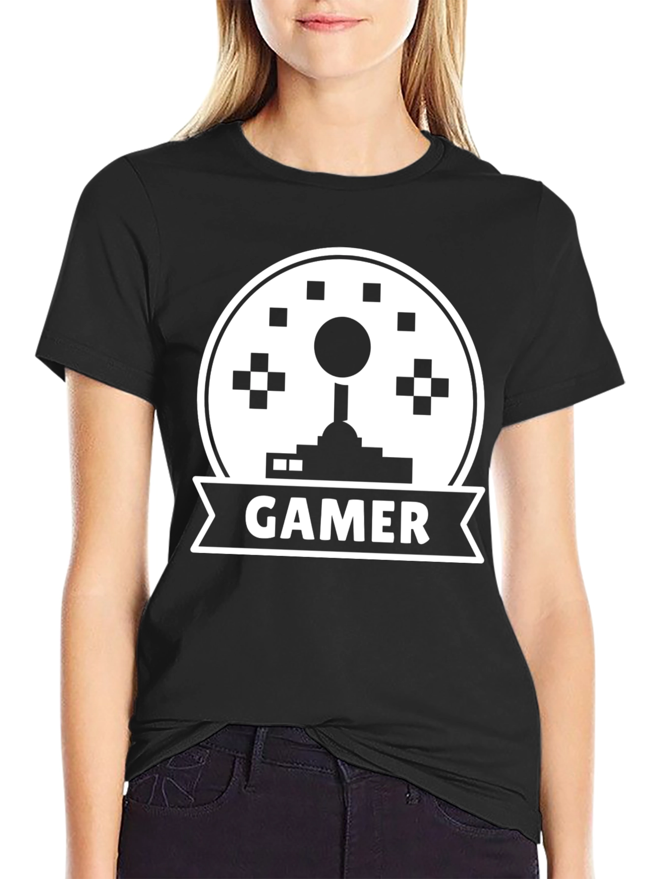 Gamer Joystick Graphic Tee - Black Cotton T-Shirt