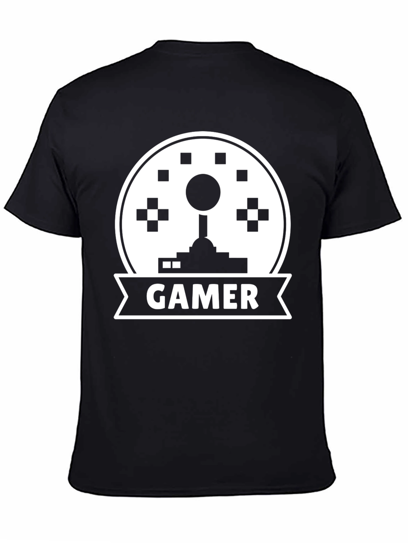 Gamer Joystick Graphic Tee - Black Cotton T-Shirt