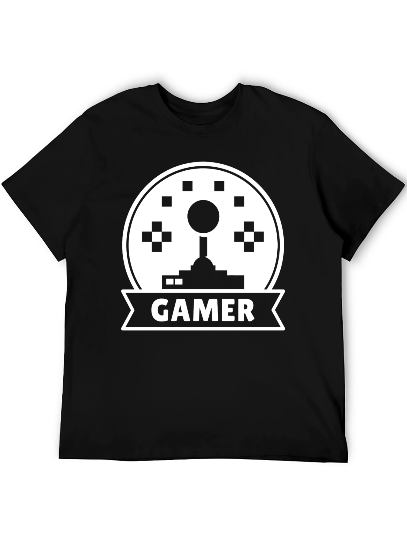 Gamer Joystick Graphic Tee - Black Cotton T-Shirt