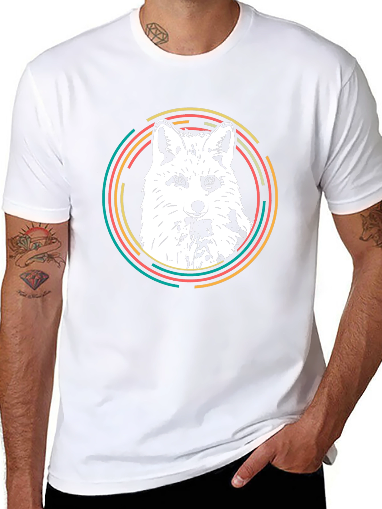 Fox Graphic Tee - Stylish Mens Black T-Shirt