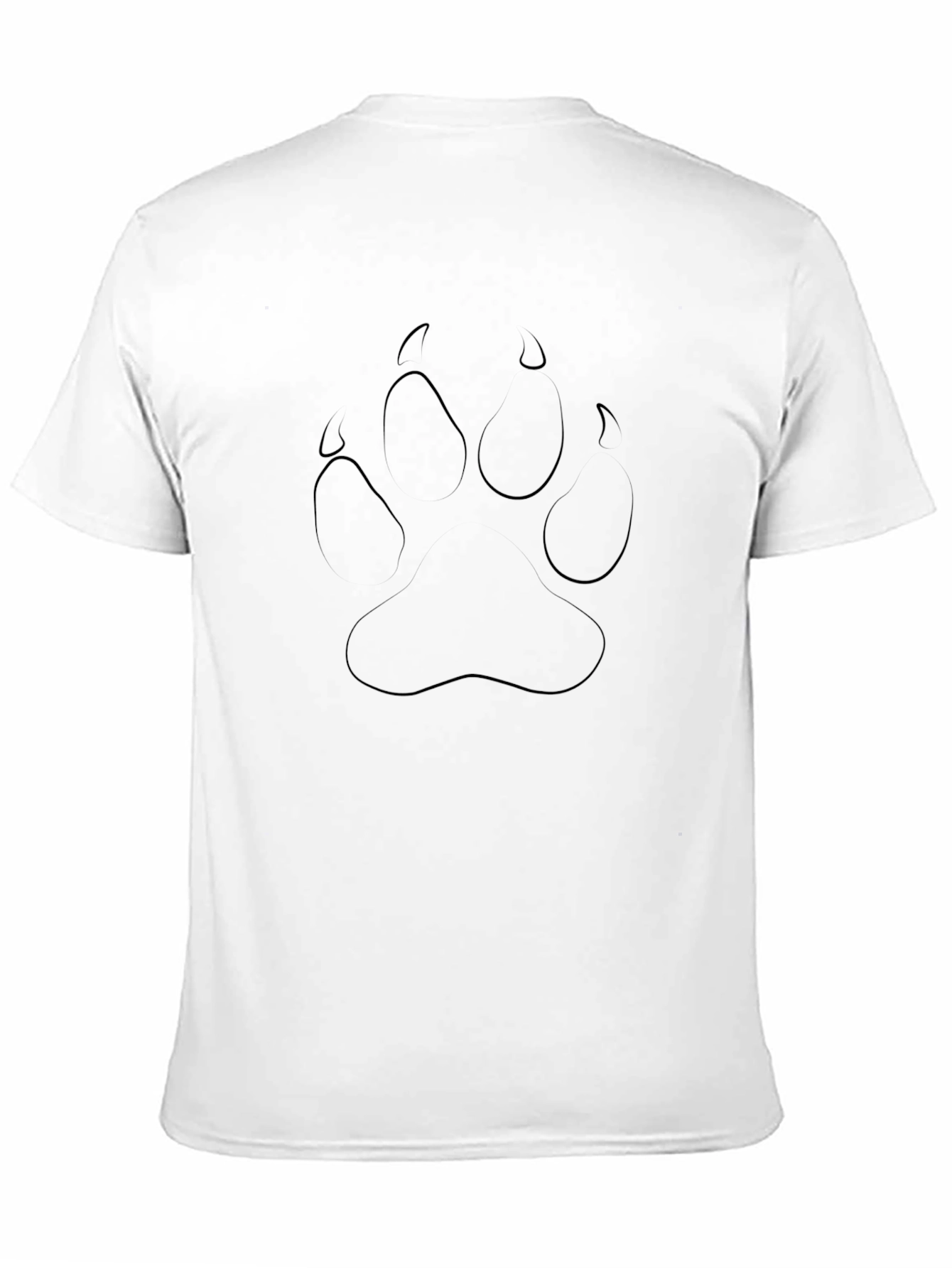 Black T-Shirt with Minimalist Paw Print Design