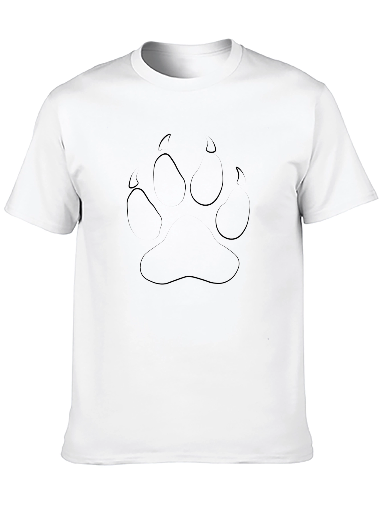 Black T-Shirt with Minimalist Paw Print Design