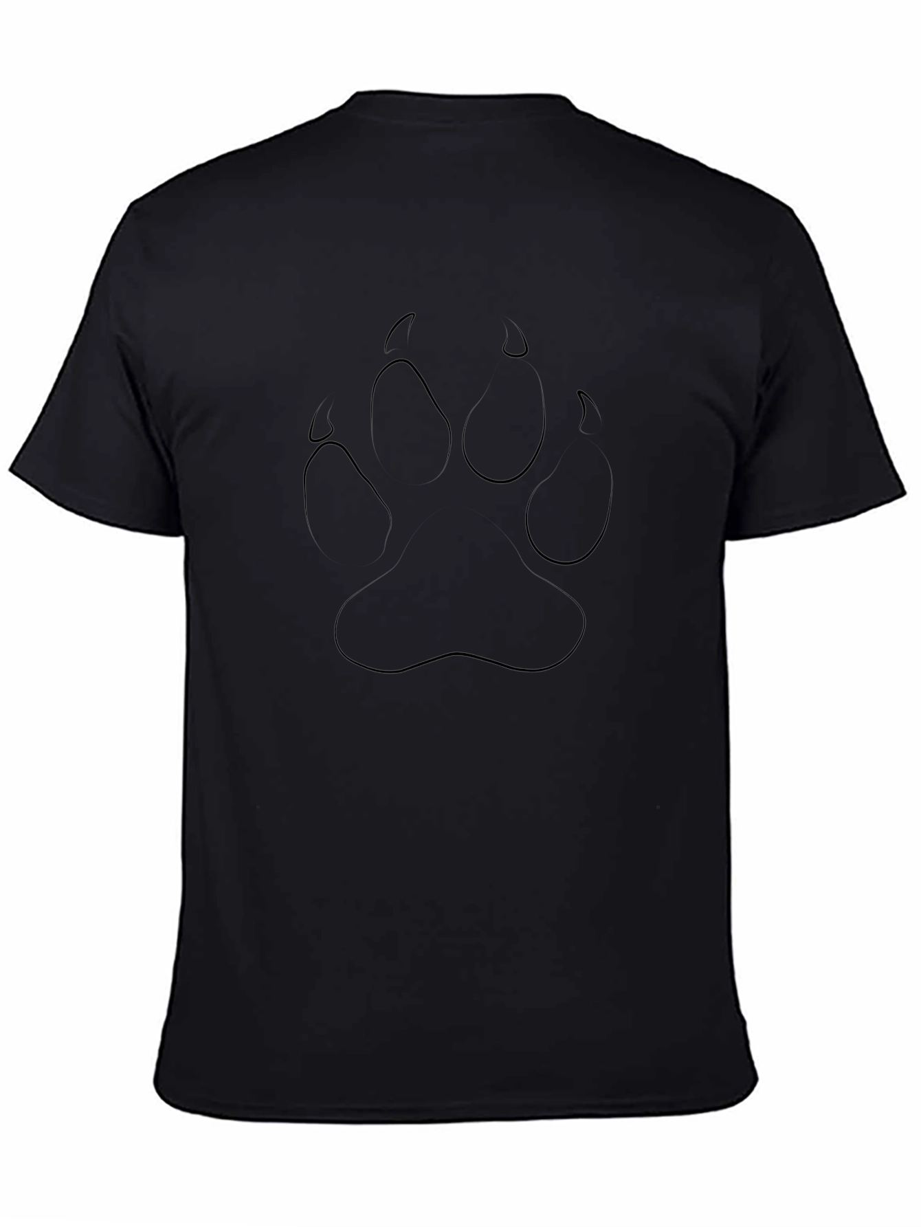Black T-Shirt with Minimalist Paw Print Design