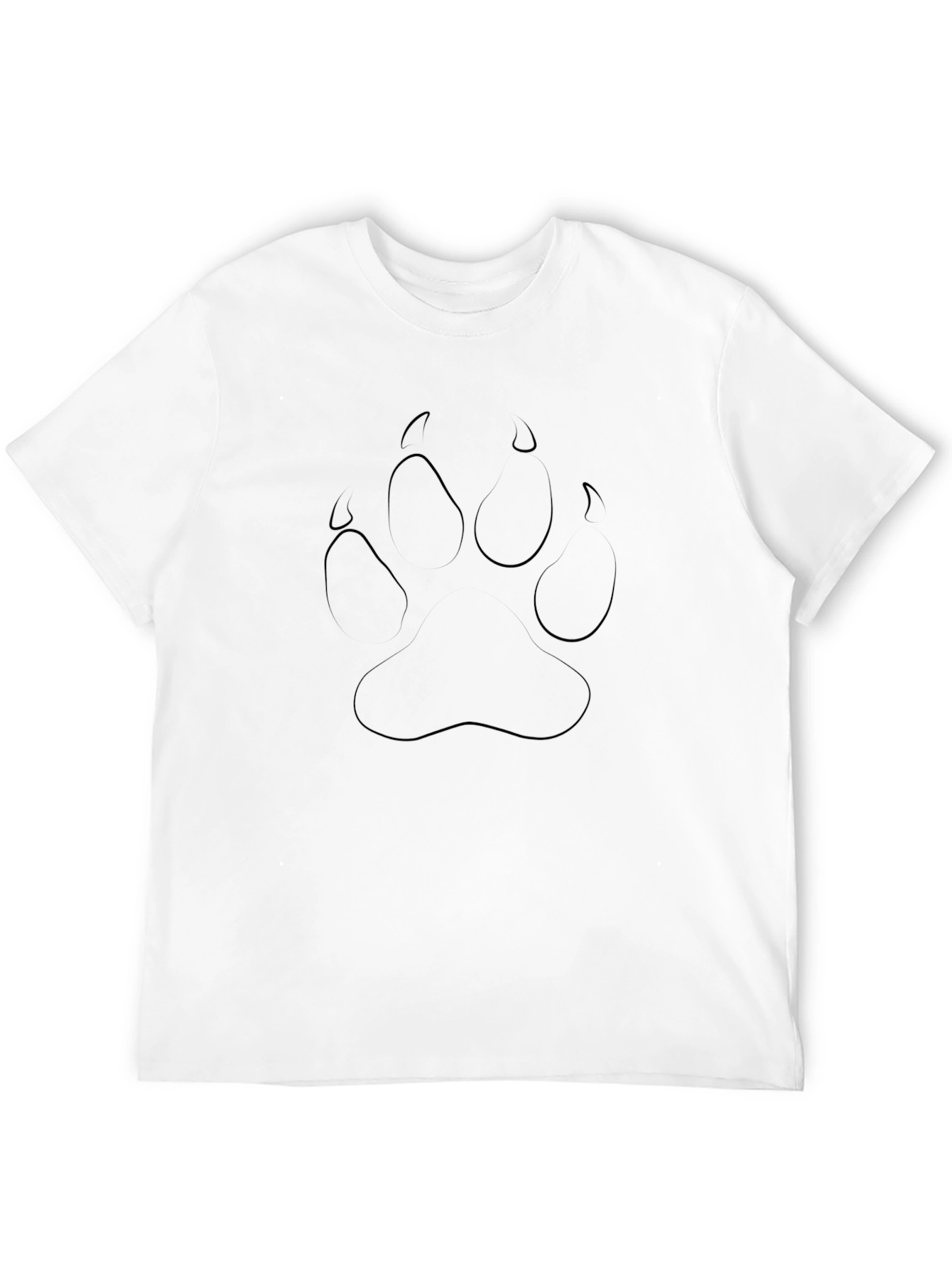 Black T-Shirt with Minimalist Paw Print Design